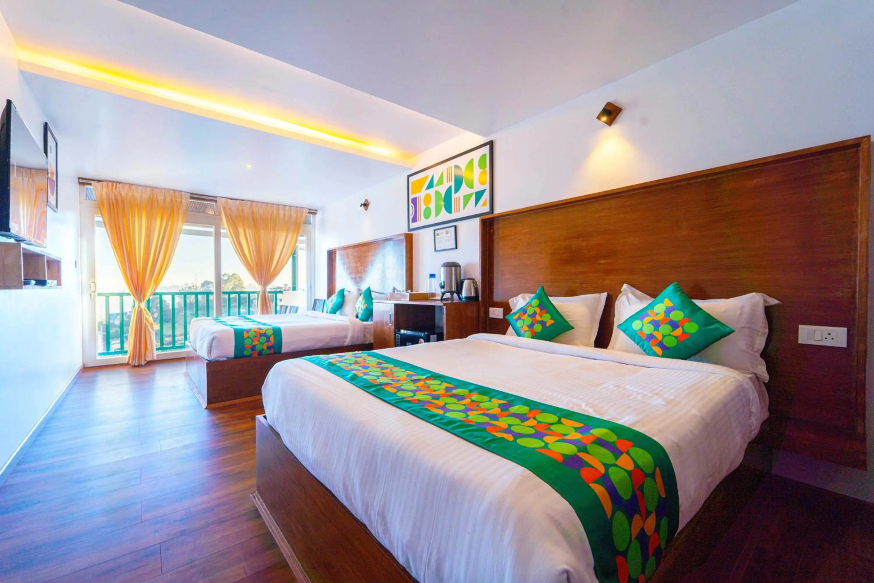 Bedroom, Bed in Treebo Tranquil Heights With Scenic View