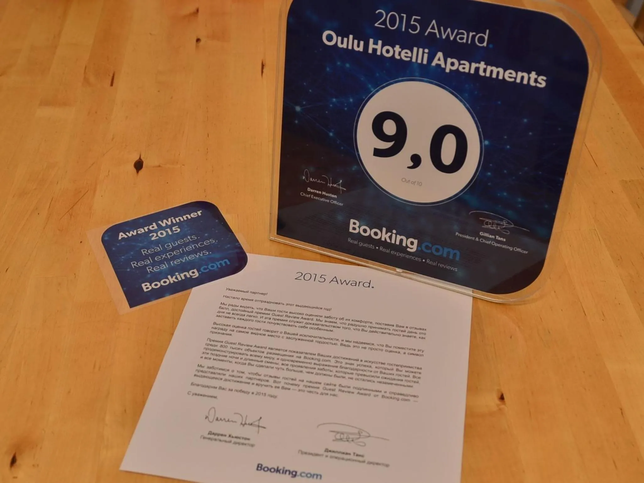 Certificate/Award in Oulu Hotelli Apartments