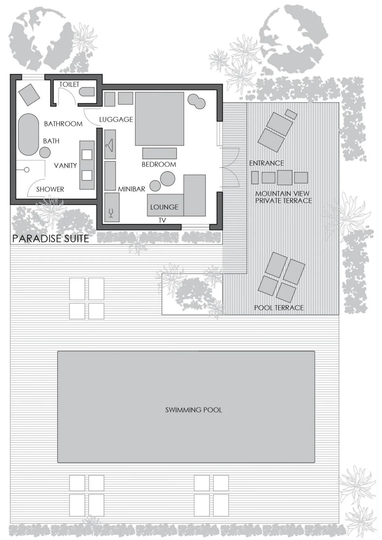 Floor plan in The Thatch House Boutique Hotel, Hermanus