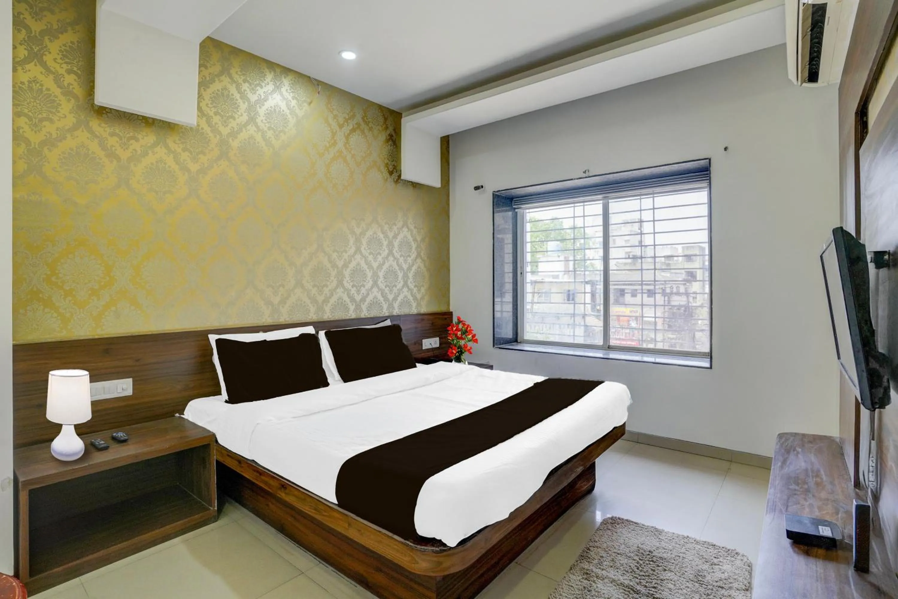 Bedroom, Bed in Townhouse Godavari Riverbank Formerly Shanti Datta Inn