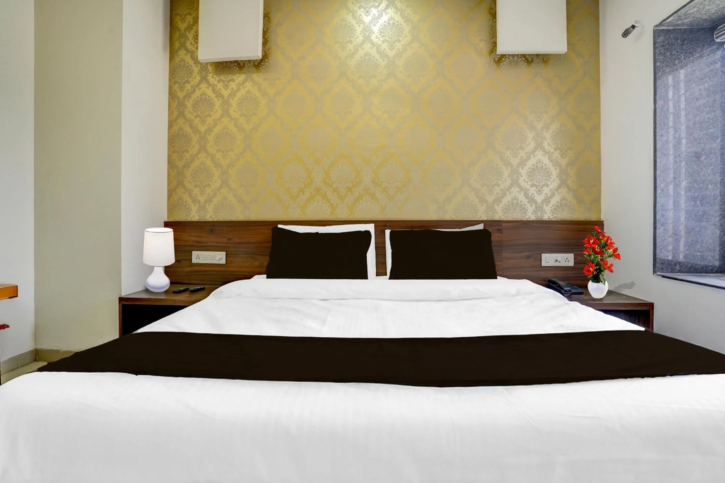 Bedroom, Bed in Townhouse Godavari Riverbank Formerly Shanti Datta Inn