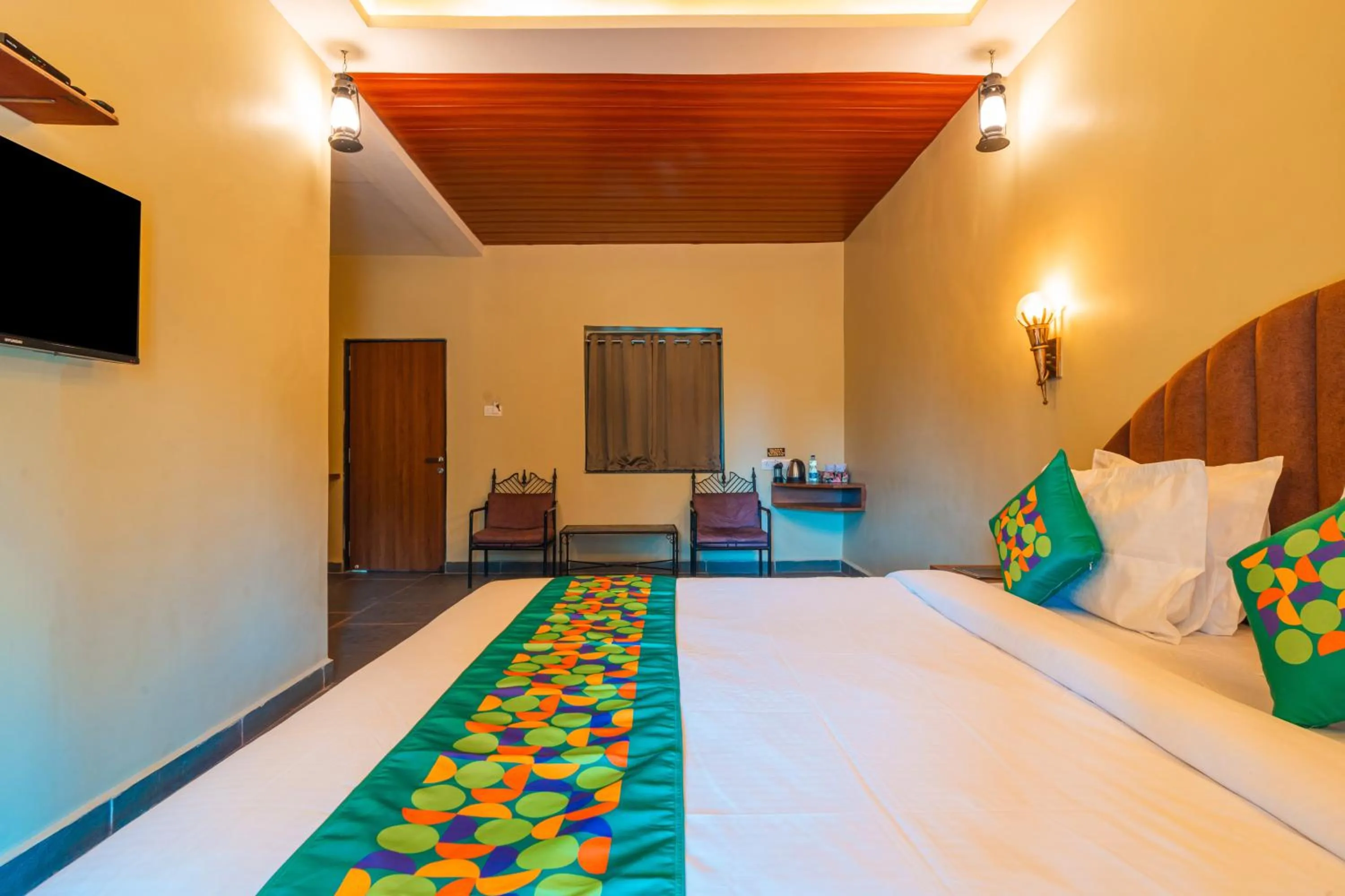 Bedroom, Bed in Treebo Premium Mowgli's Den, Pench