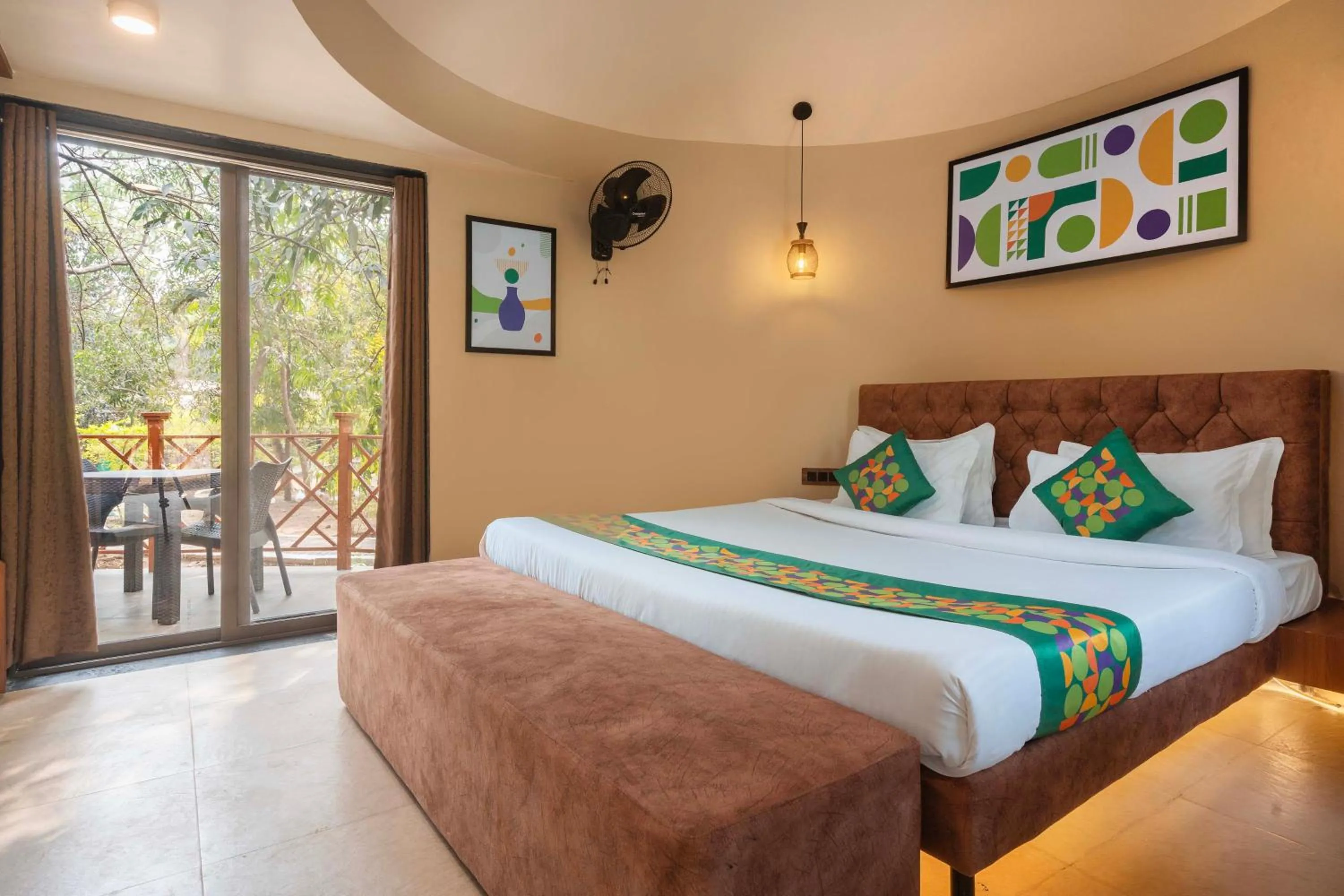 Bedroom, Bed in Treebo Premium Mowgli's Den Pench with Swimming Pool
