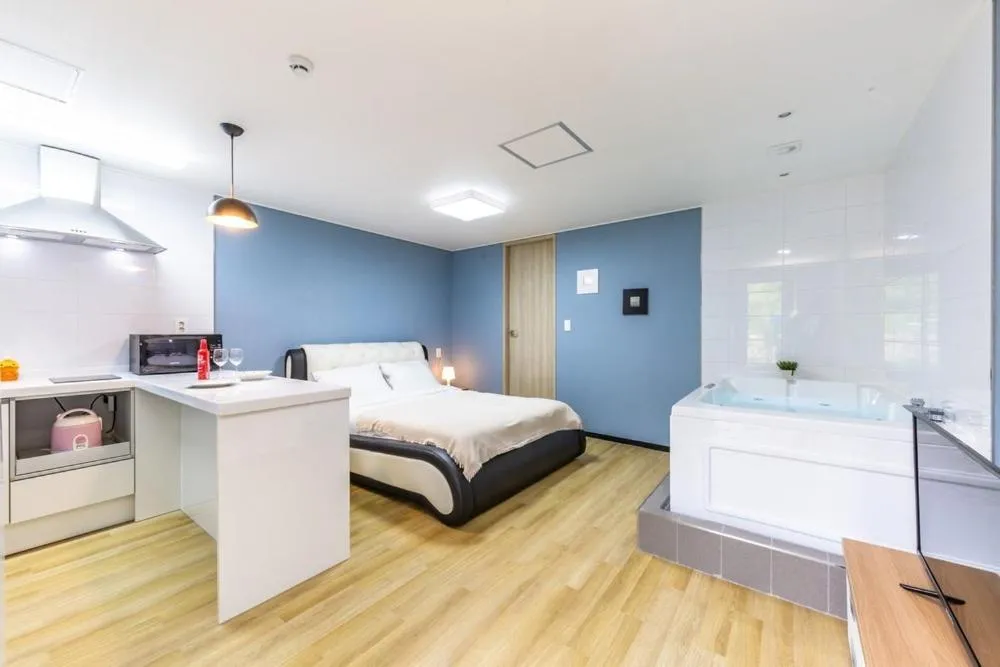 Bed in Gapyeong Garden of Narsha Pension