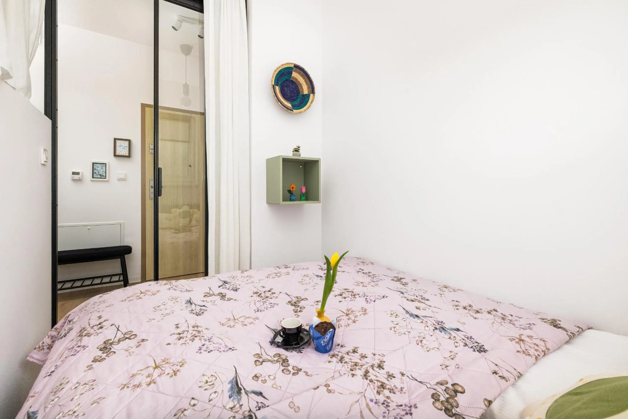 Bedroom, Bed in Szprotka Apartment with Air-Conditioning & Parking by Noclegi Renters