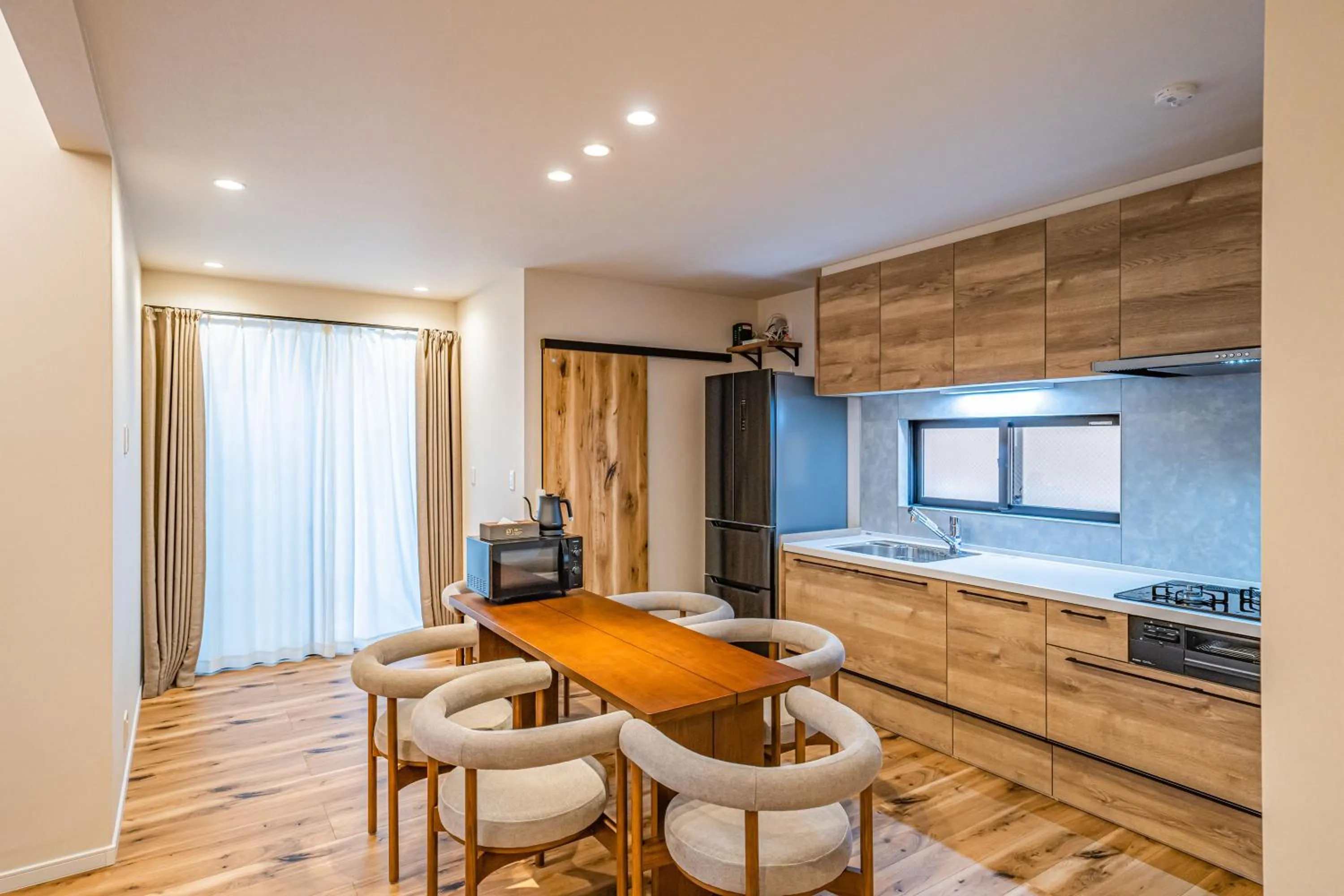 Kitchen or kitchenette in Apartment Hotel 11 Villa Hanazonocho