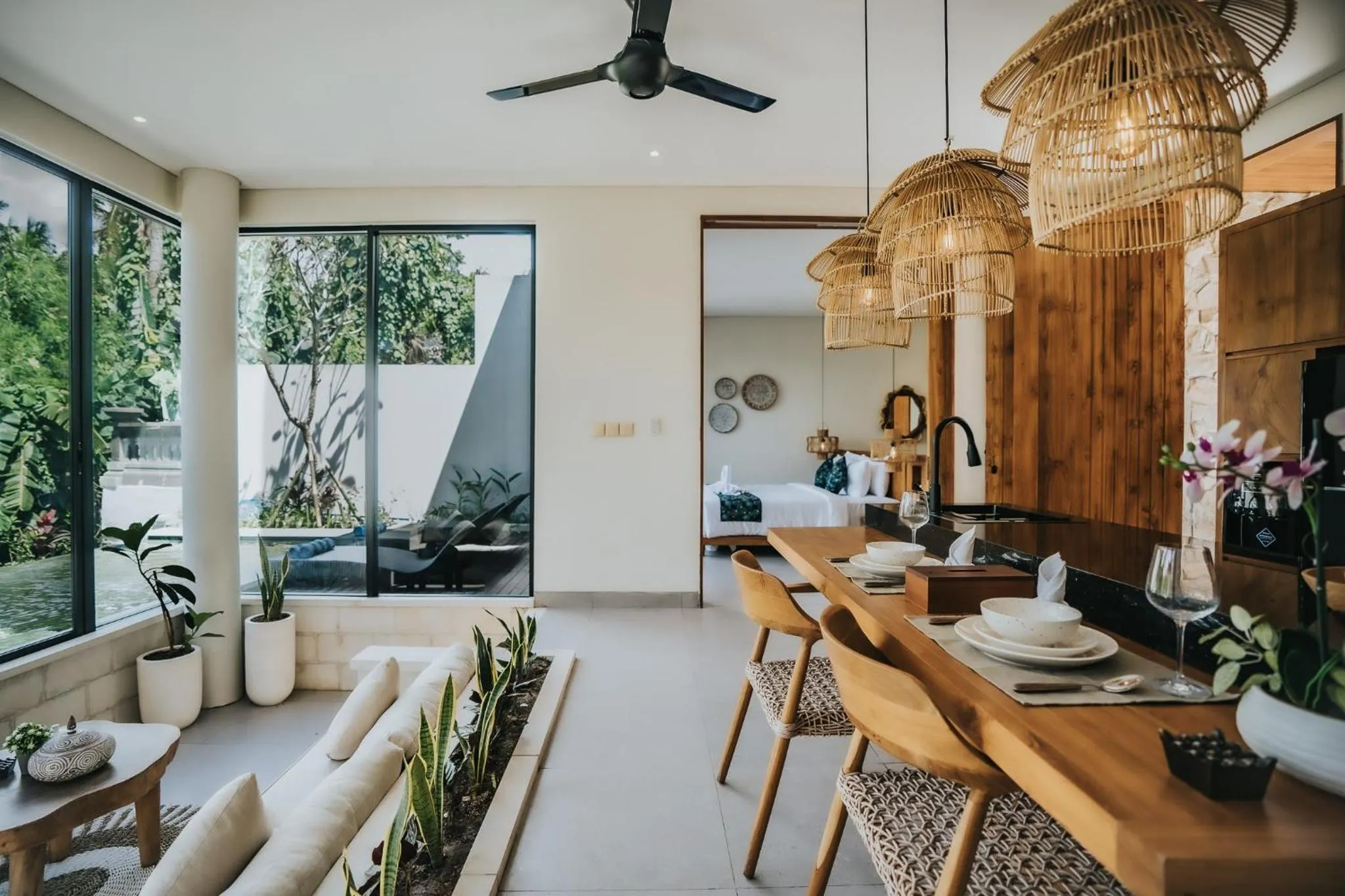 Seating area in Villa Manna Ubud