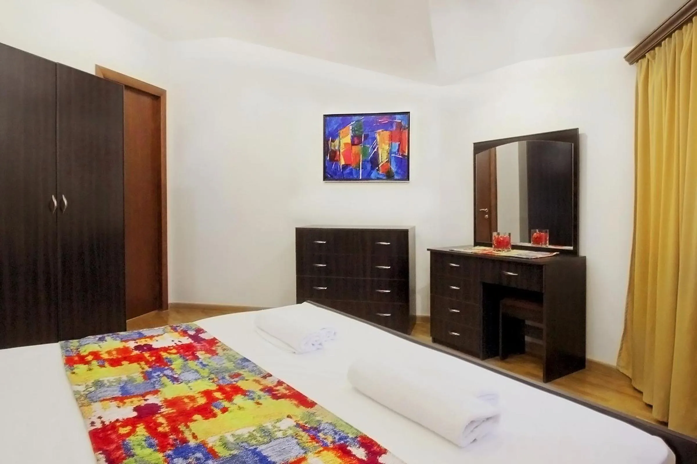 Bedroom, Bed in 2 Bedroom Apartment on Chaikovski street