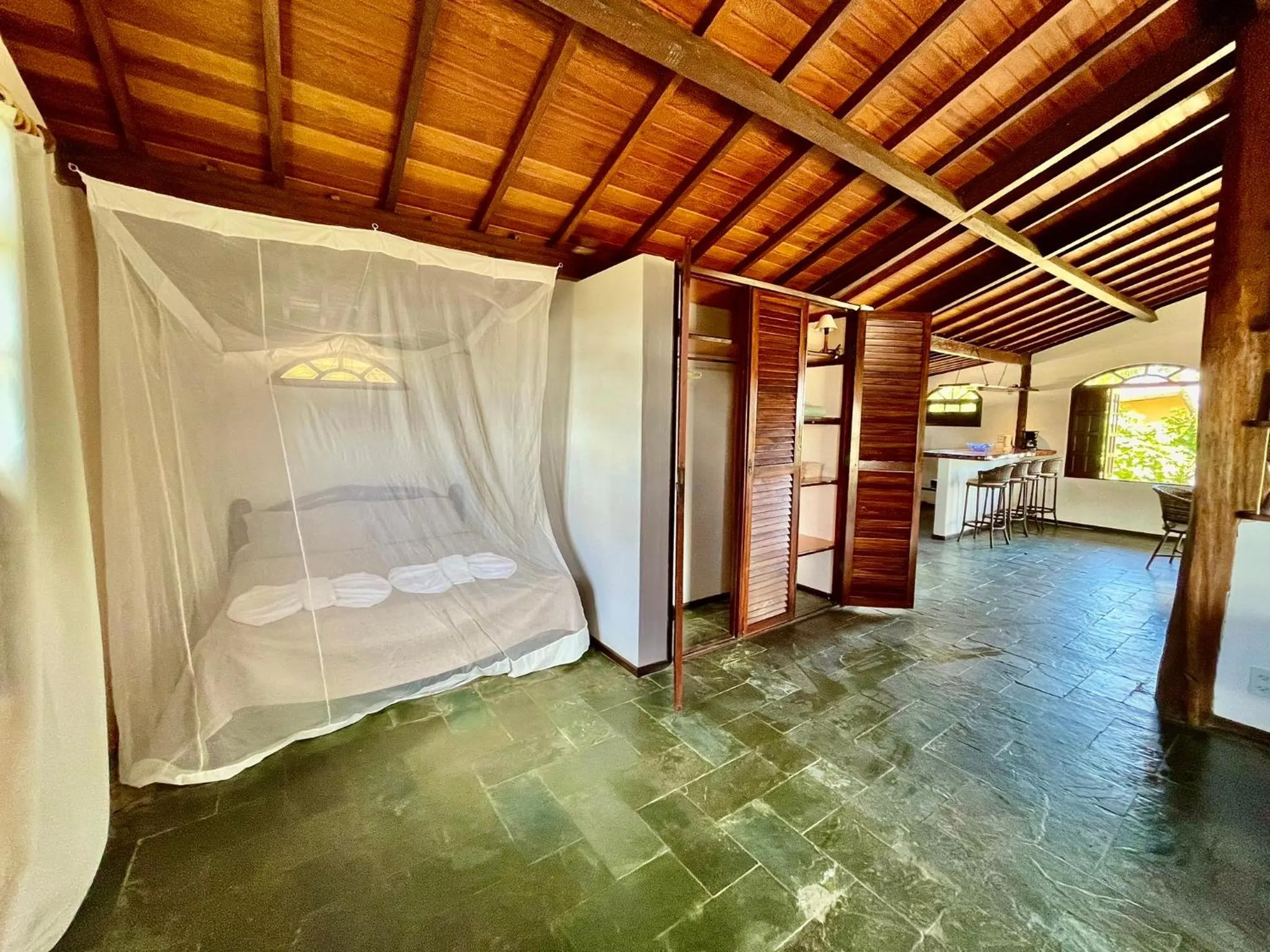 Bed in Pousada Colibri