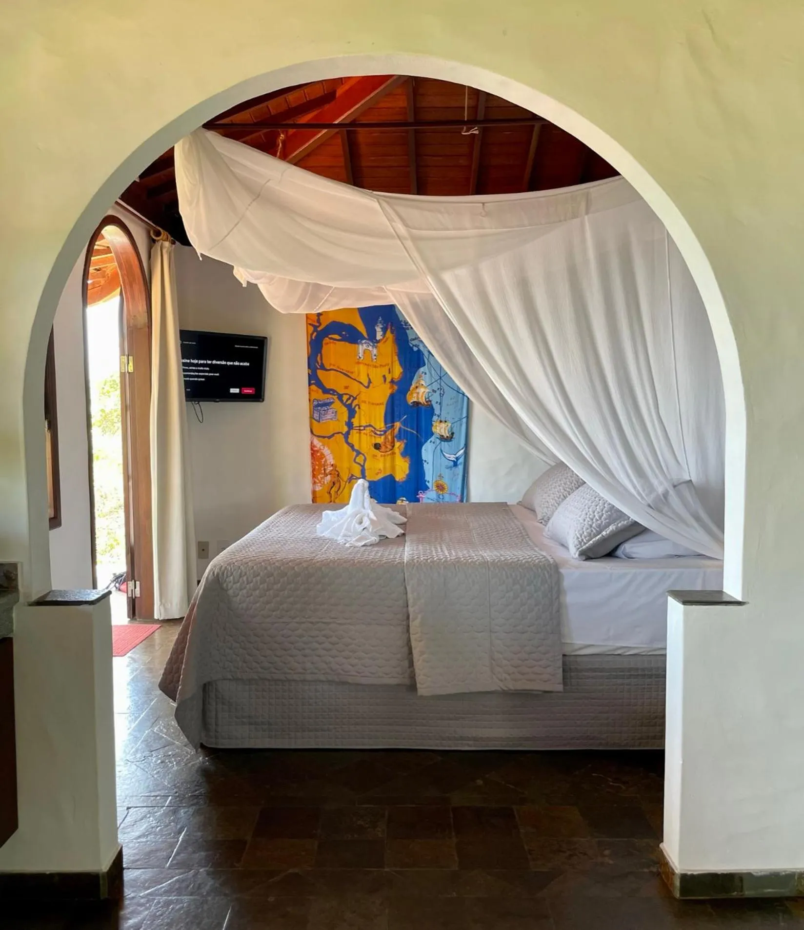 Bed in Pousada Colibri