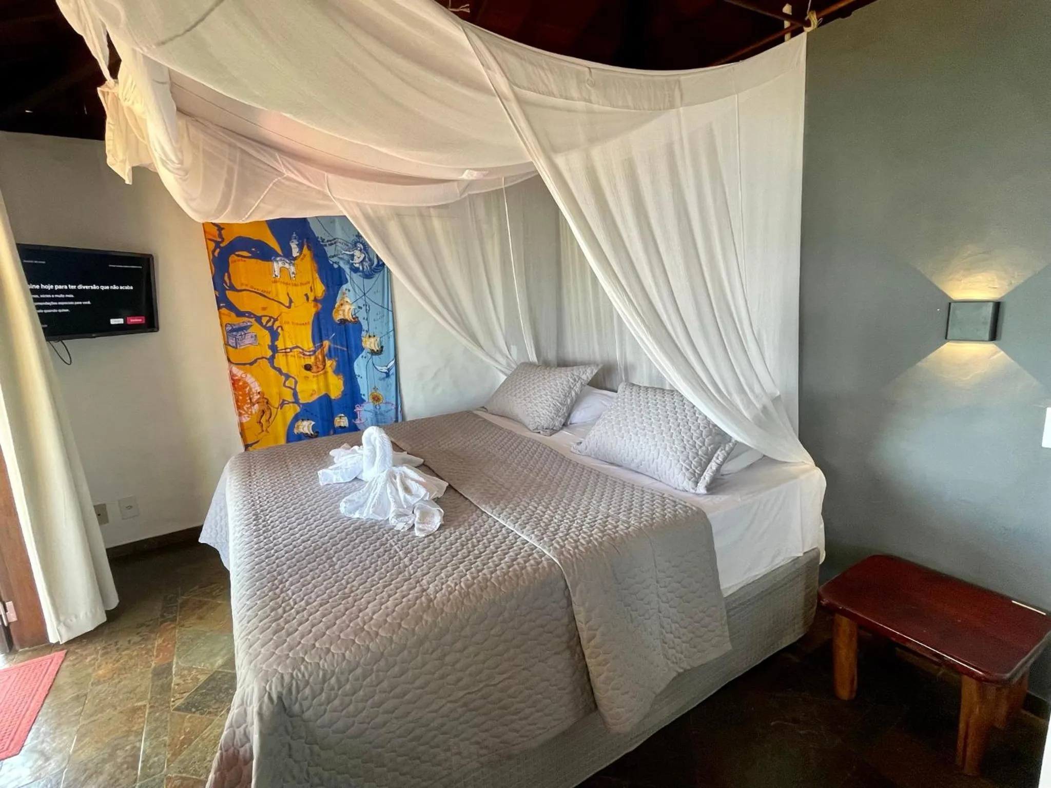 Bed in Pousada Colibri