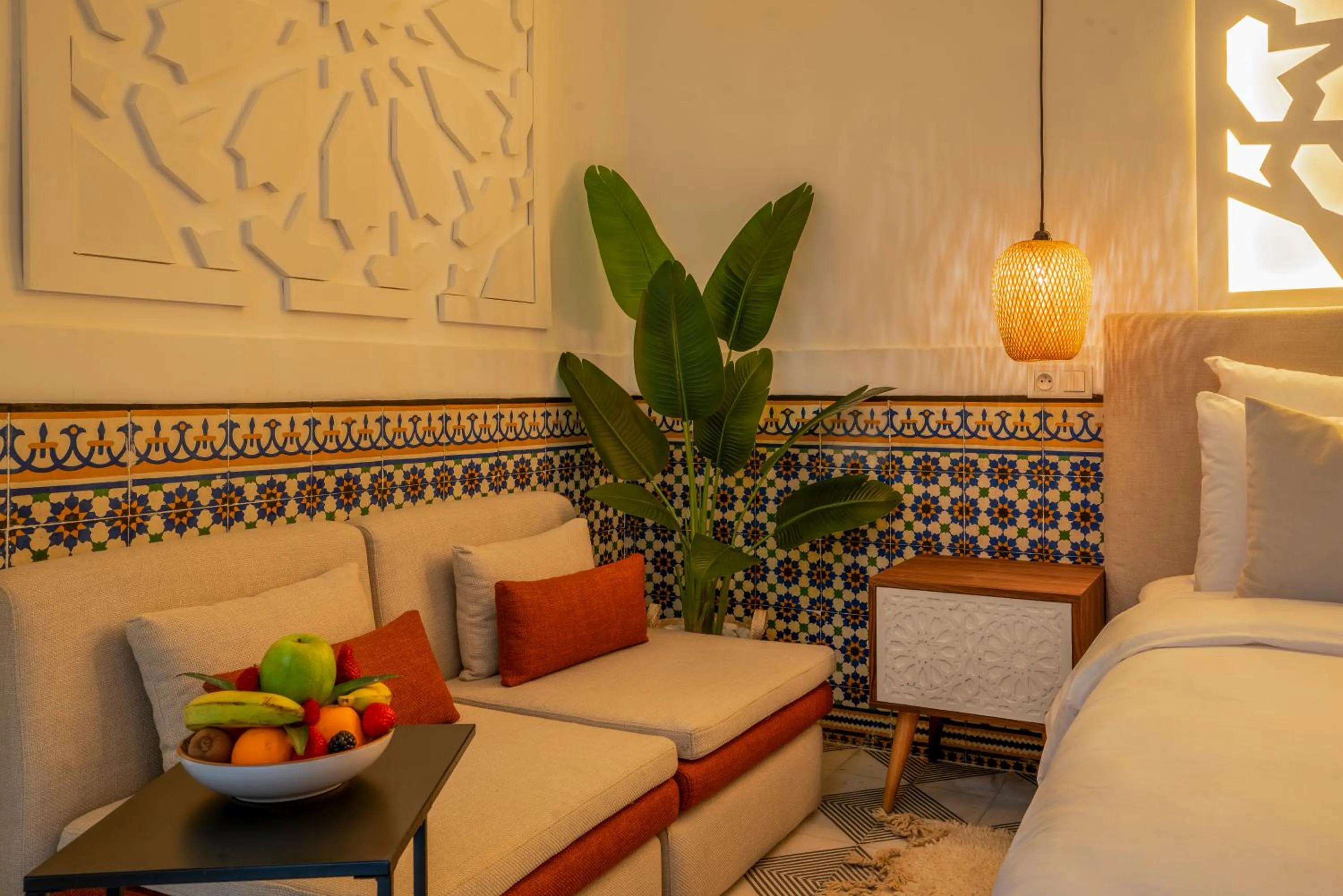 Seating area, Bed in Maison H Kasbah
