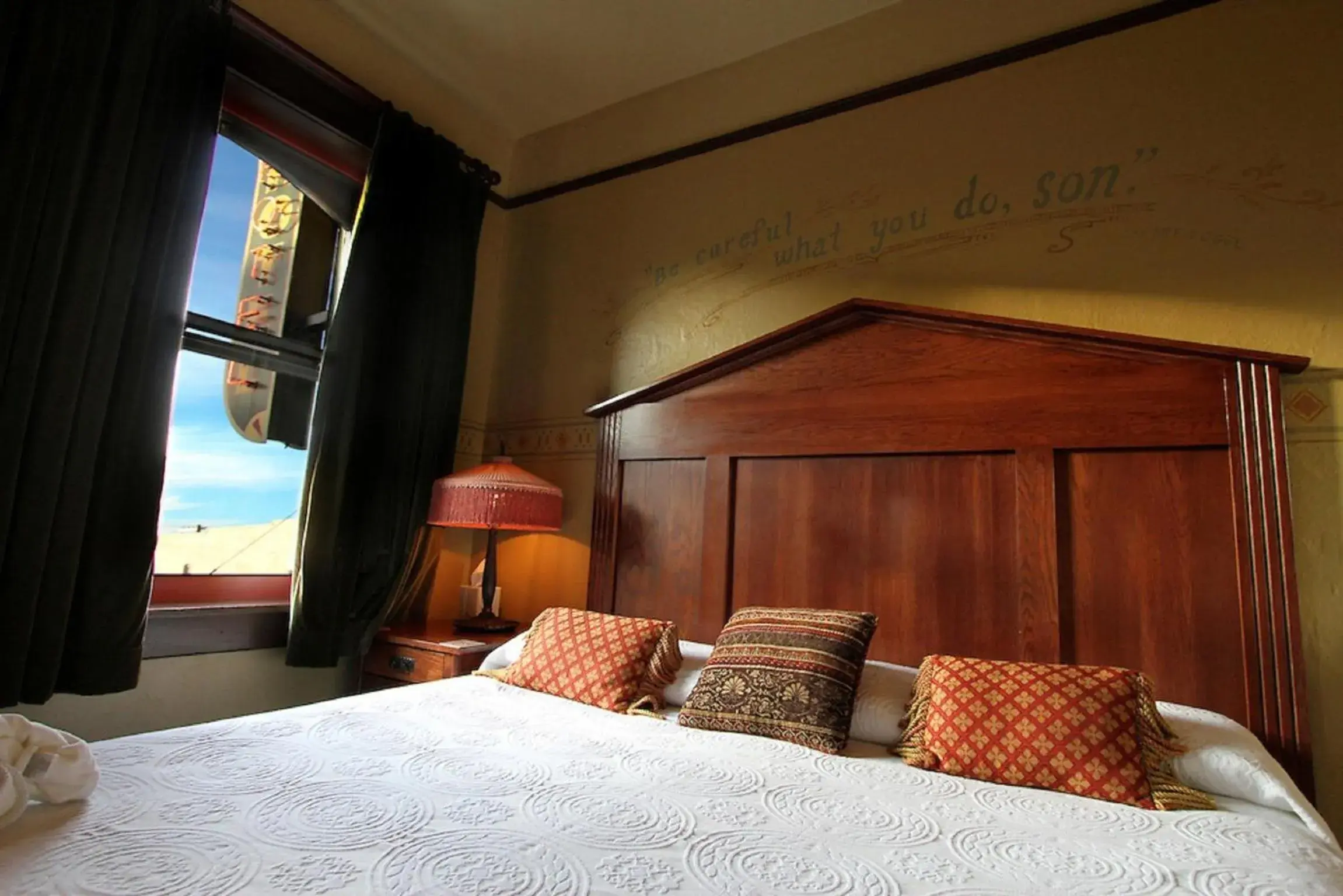 Bed in McMenamins Olympic Club Bed in McMenamins Olympic Club