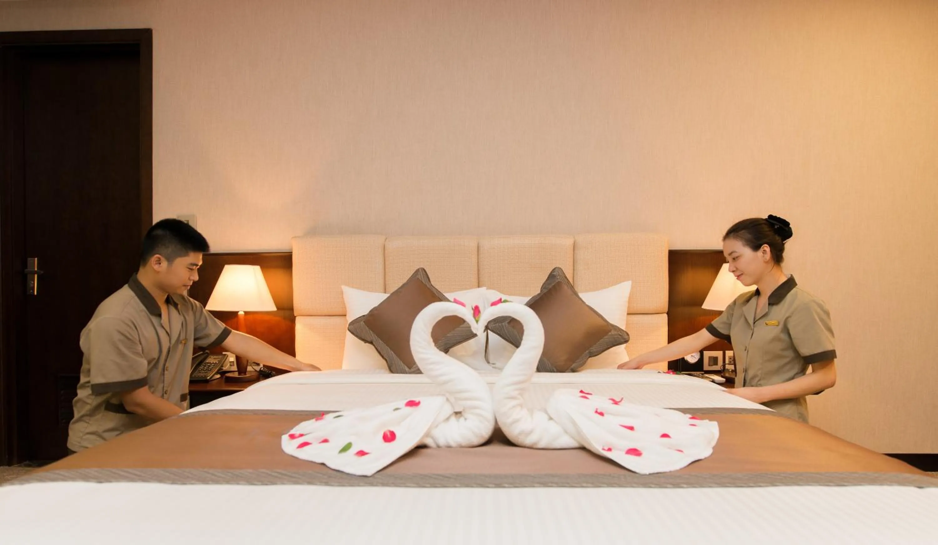 Bed in Muong Thanh Hanoi Centre Hotel