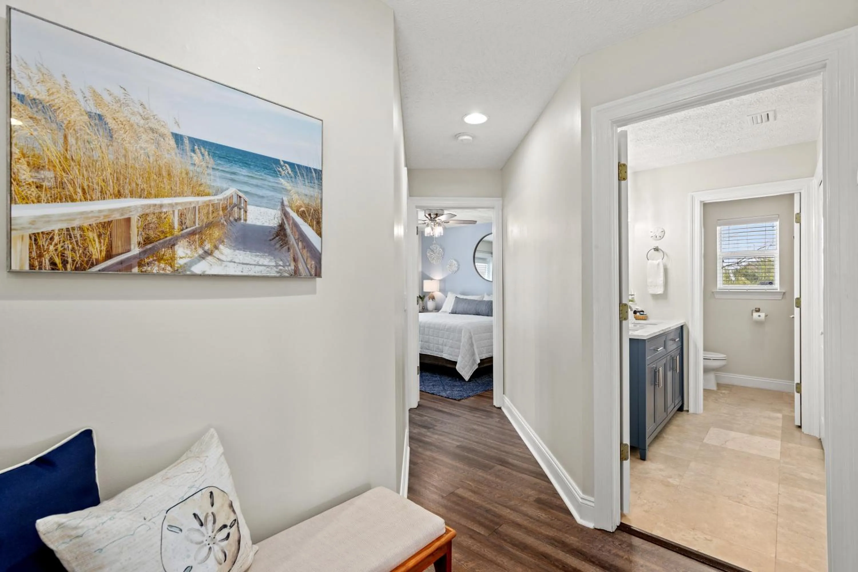 Bed in Escape to Sand Dollar Holler: Coastal Retreat, 3 Beds, 25 Baths, Sleeps 10!