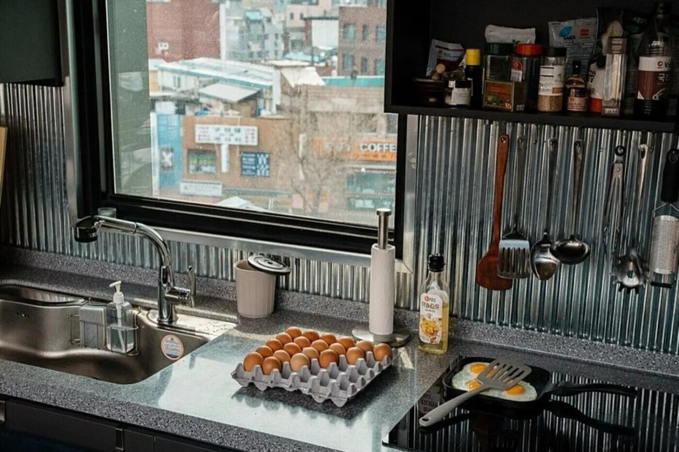 Communal kitchen in Original Backpackers