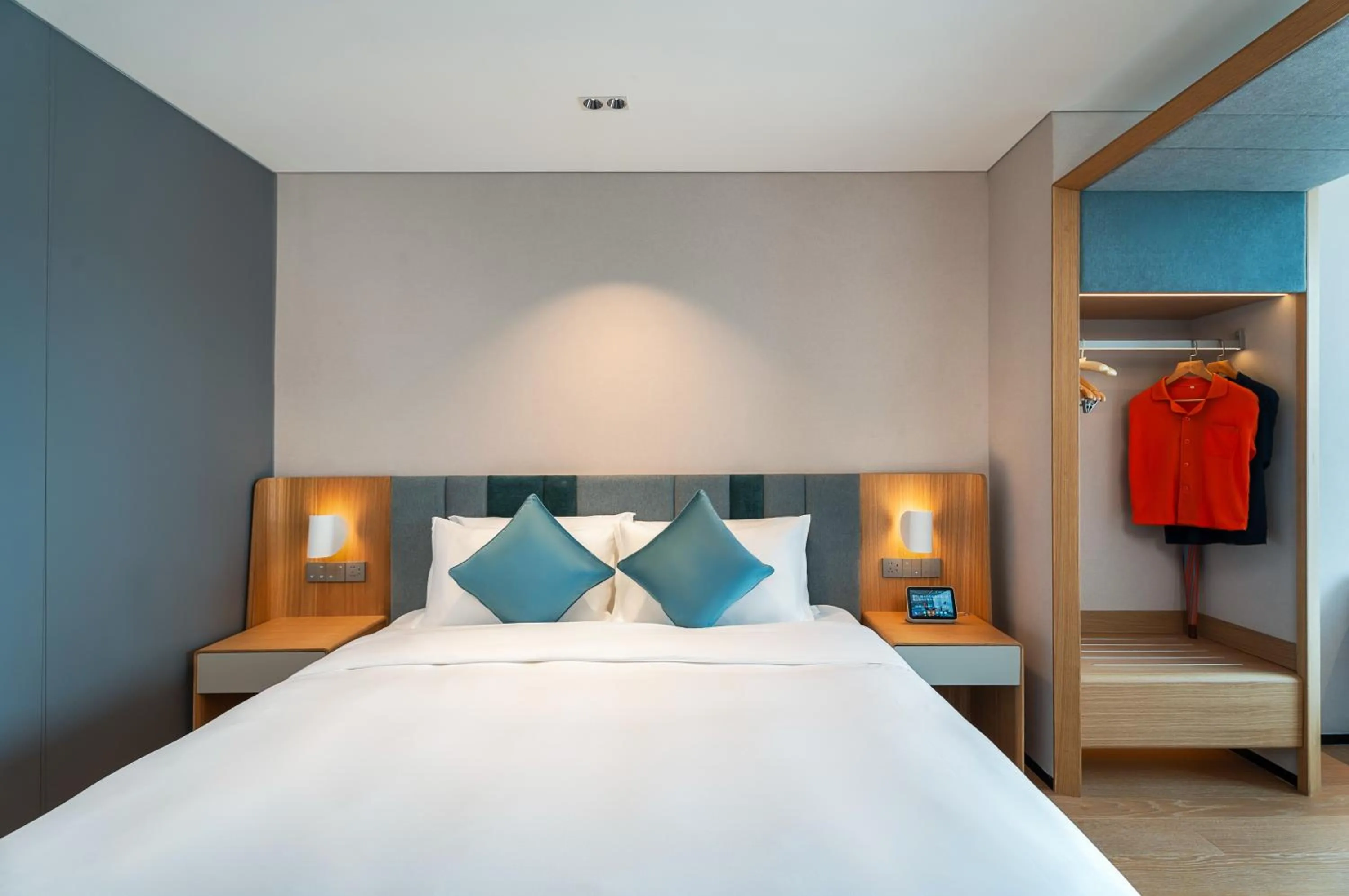 Bed in Pagoda Hotel Of SSAW ChongQing International Land-sea