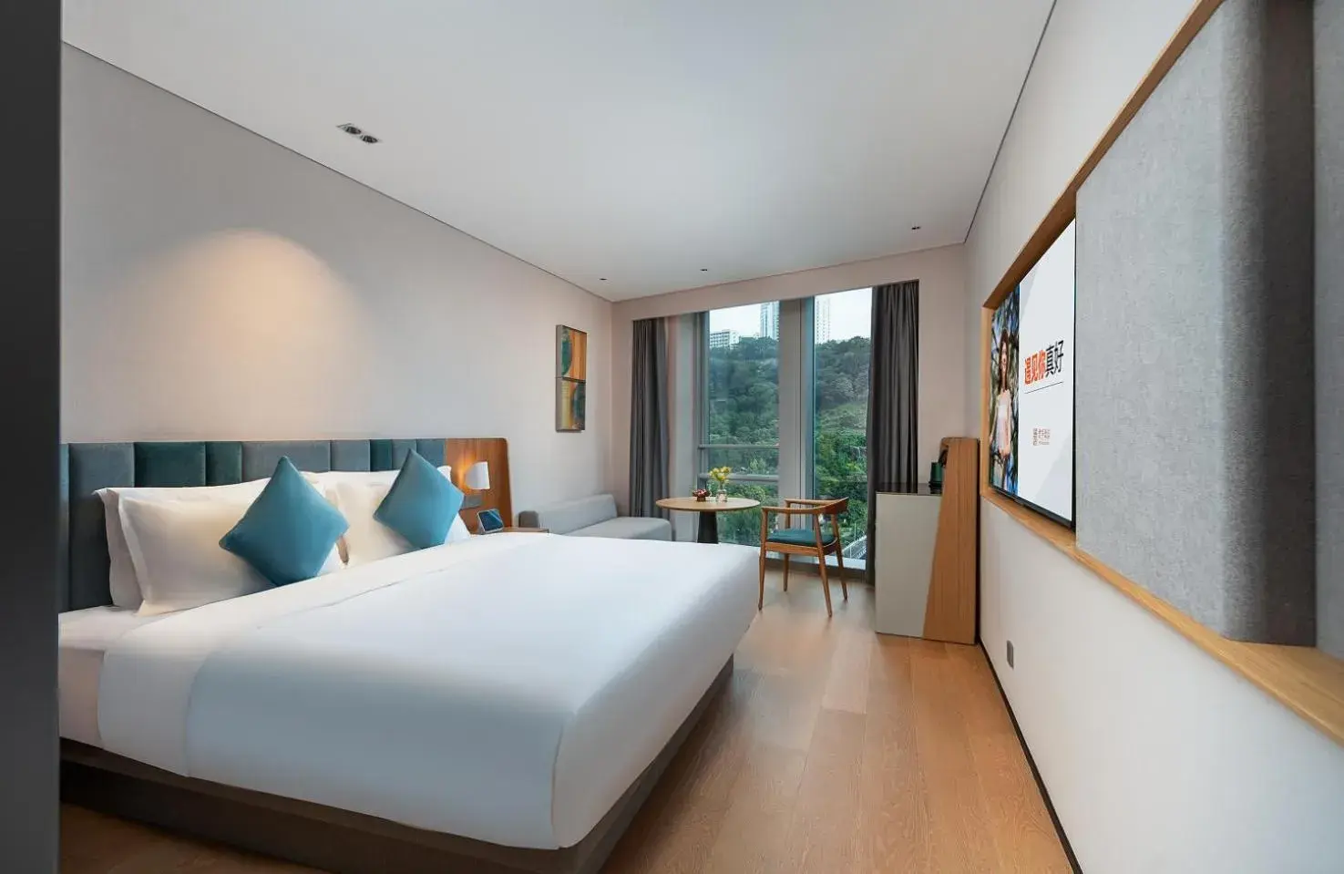 Bed in Pagoda Hotel Of SSAW ChongQing International Land-sea Bed in Pagoda Hotel Of SSAW ChongQing International Land-sea