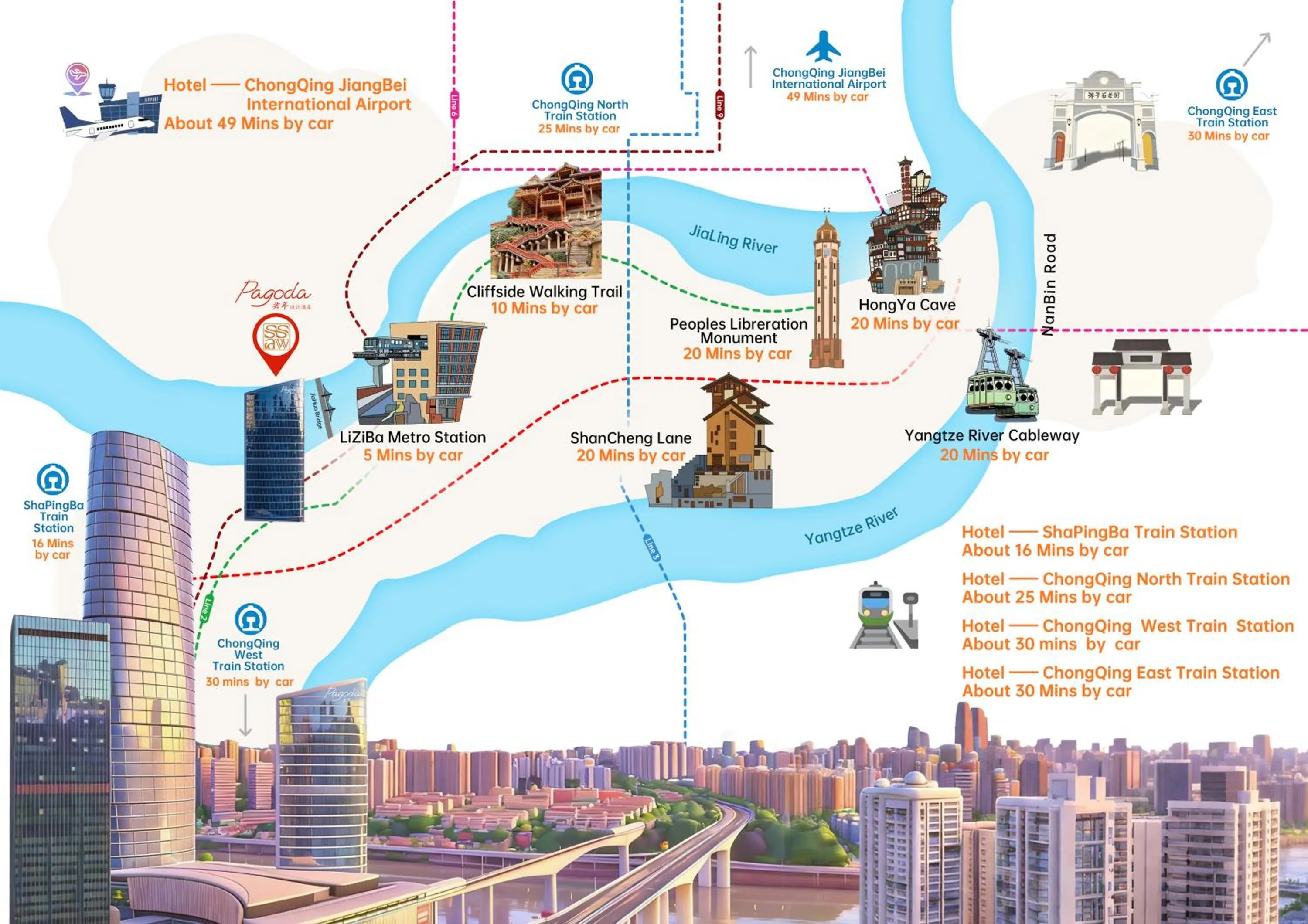 Location in Pagoda Hotel Of SSAW ChongQing International Land-sea