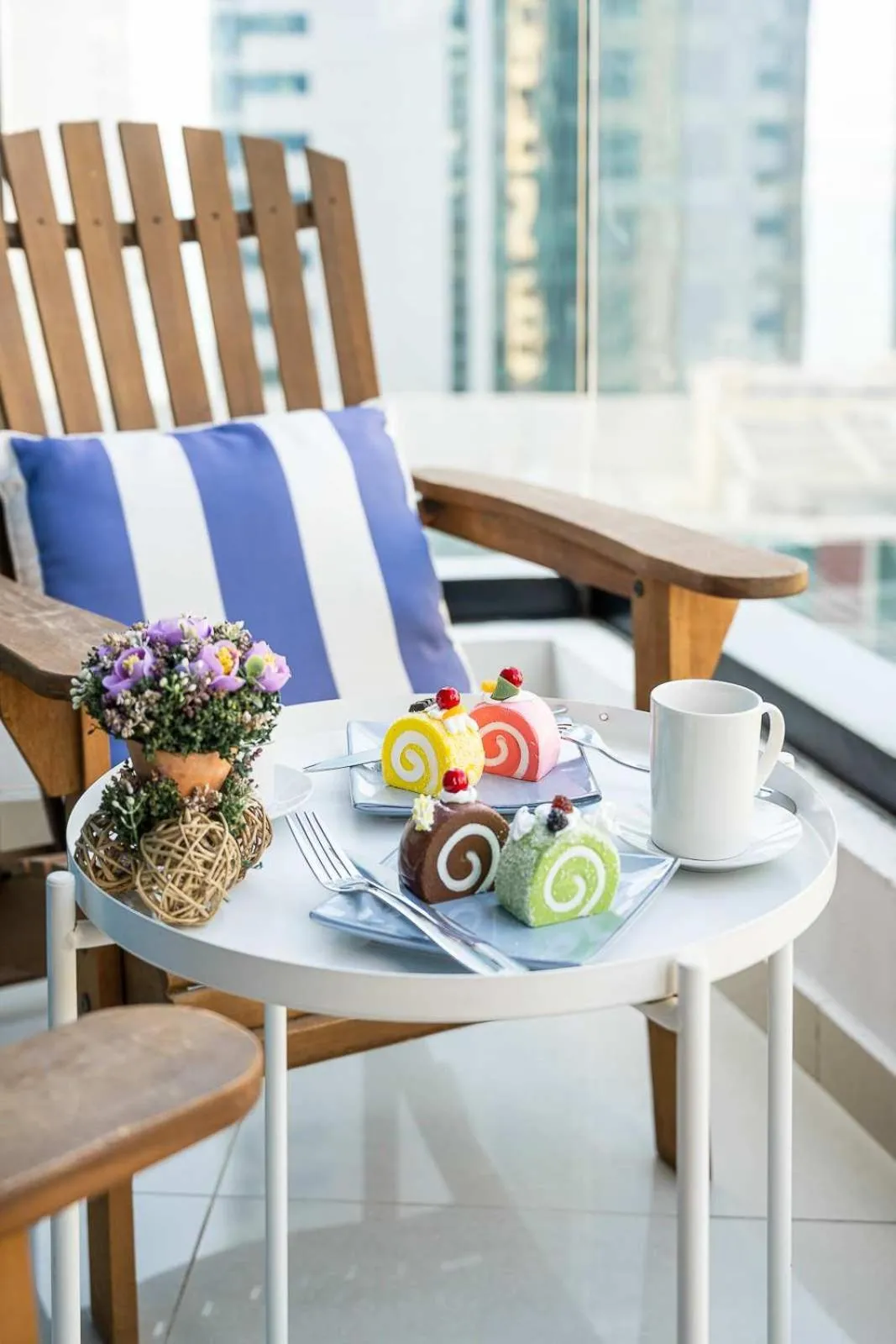 Balcony/Terrace in Airstay - Chic Studio - Marina View - Dubai Marina - Monthly Offer Available