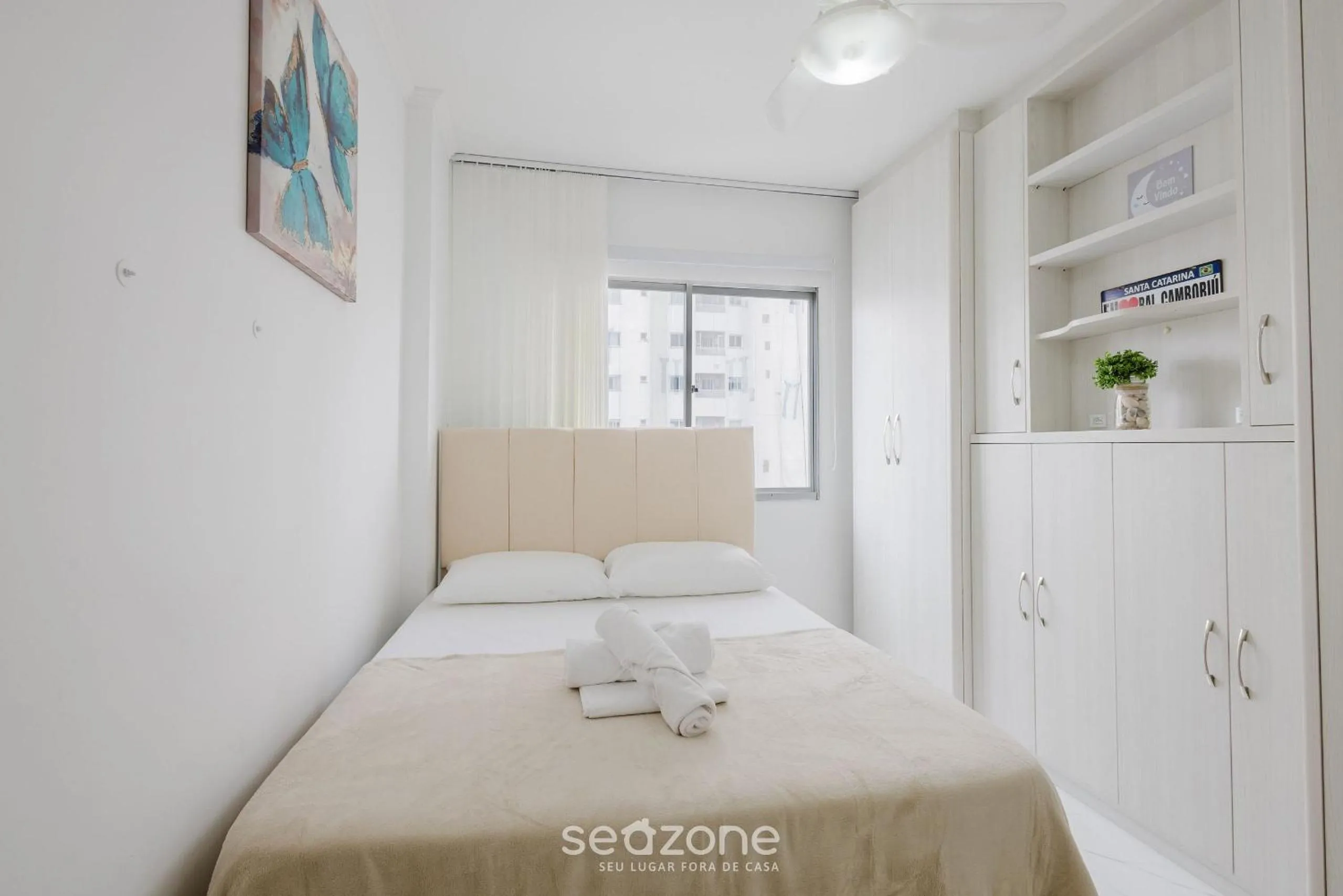 Bedroom, Bed in Apto Charmoso no Coração de BC EMF1003