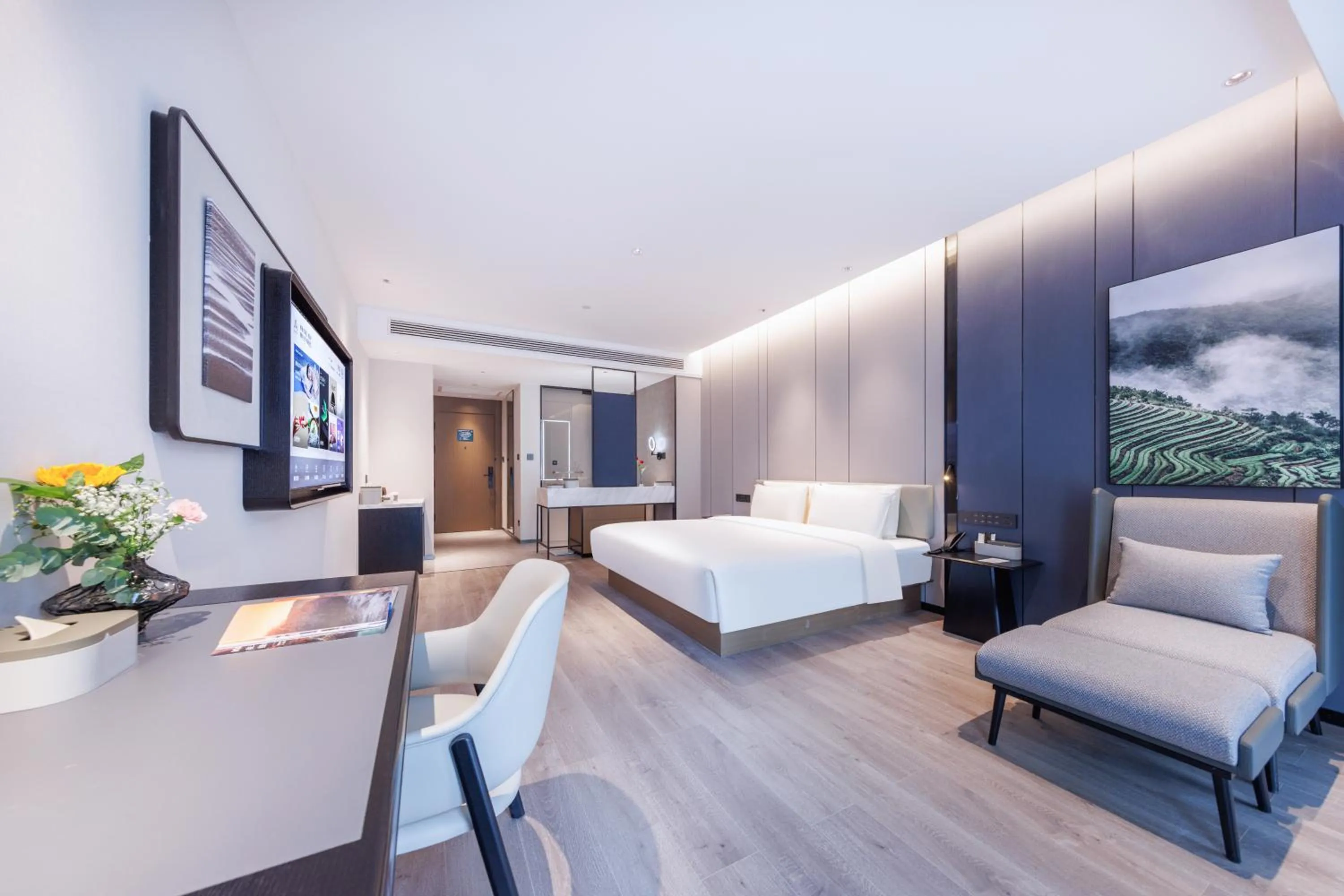 Bed in Atour Hotel Yuxi Nie'er Music Plaza