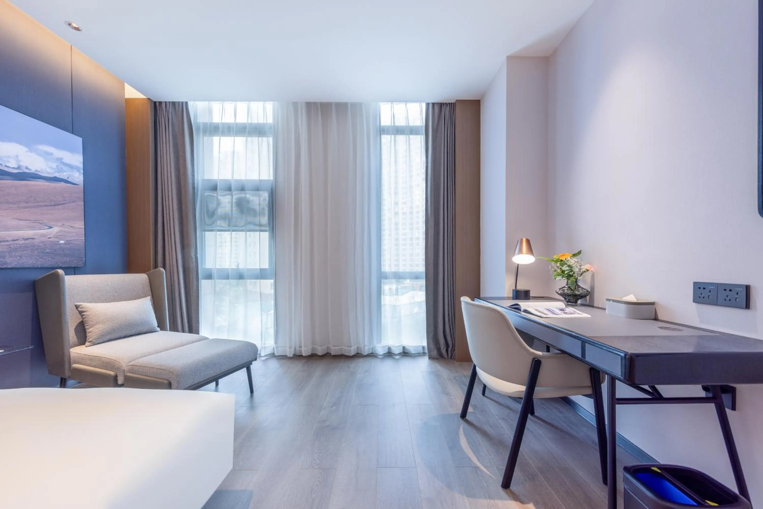Bed in Atour Hotel Yuxi Nie'er Music Plaza