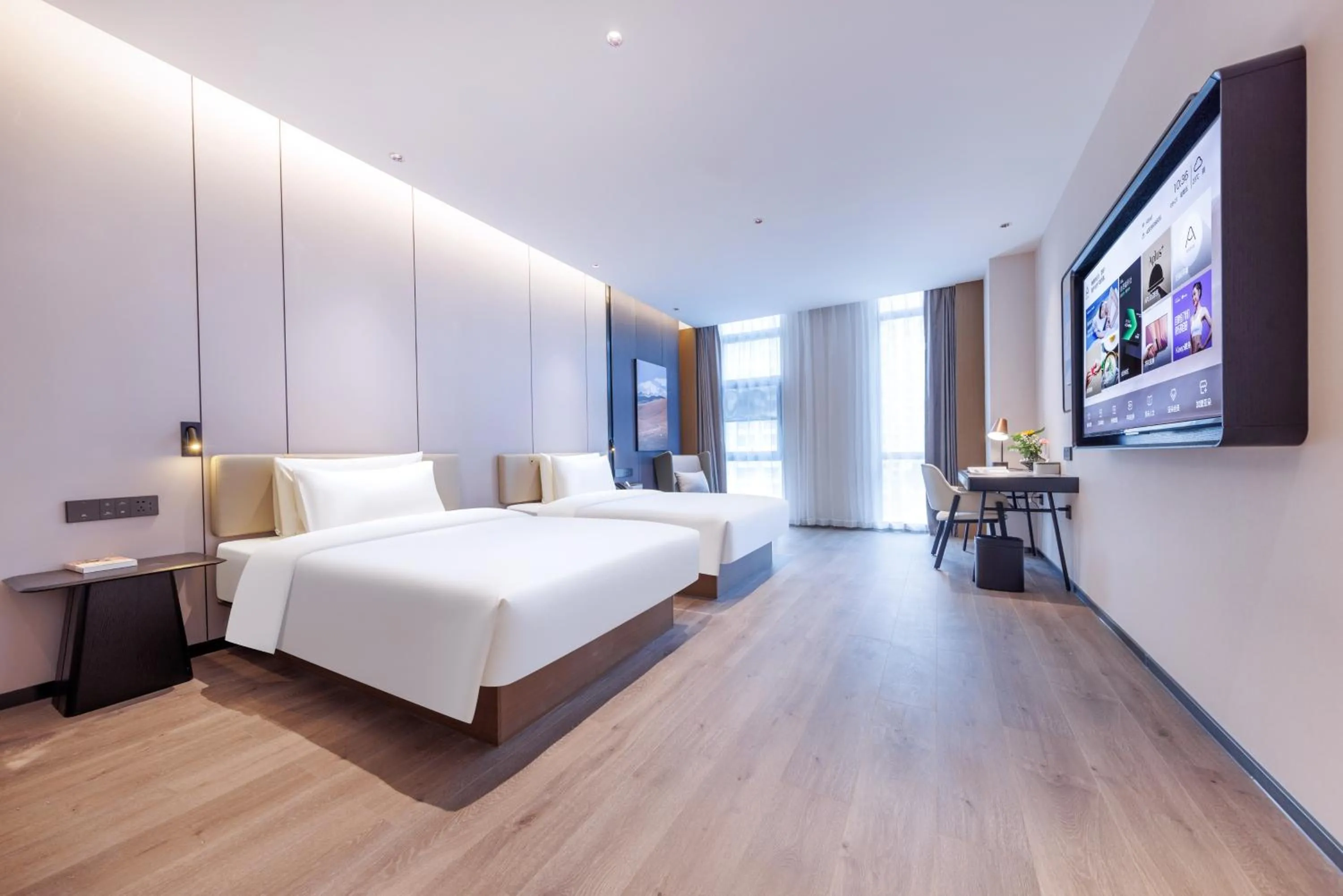 Bed in Atour Hotel Yuxi Nie'er Music Plaza