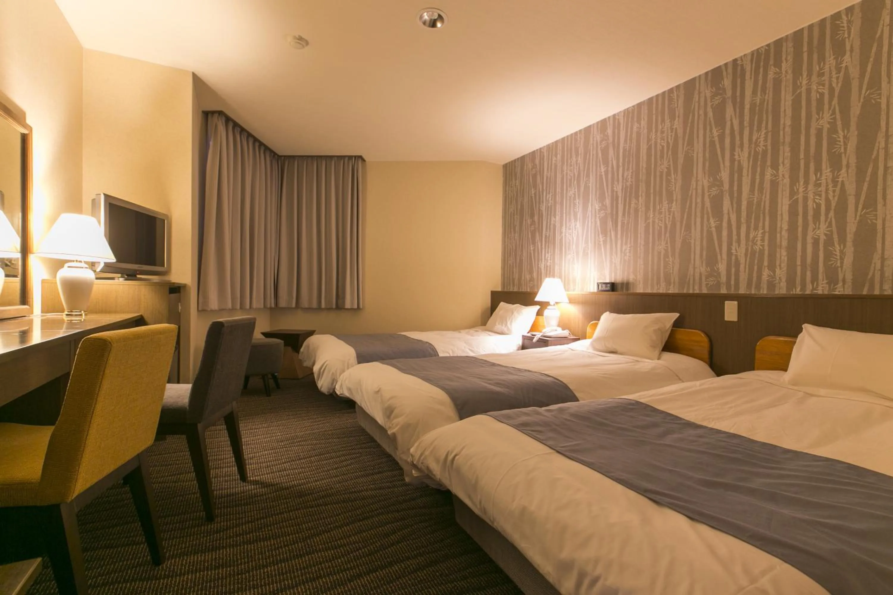 Bed in Fujisan Station Hotel