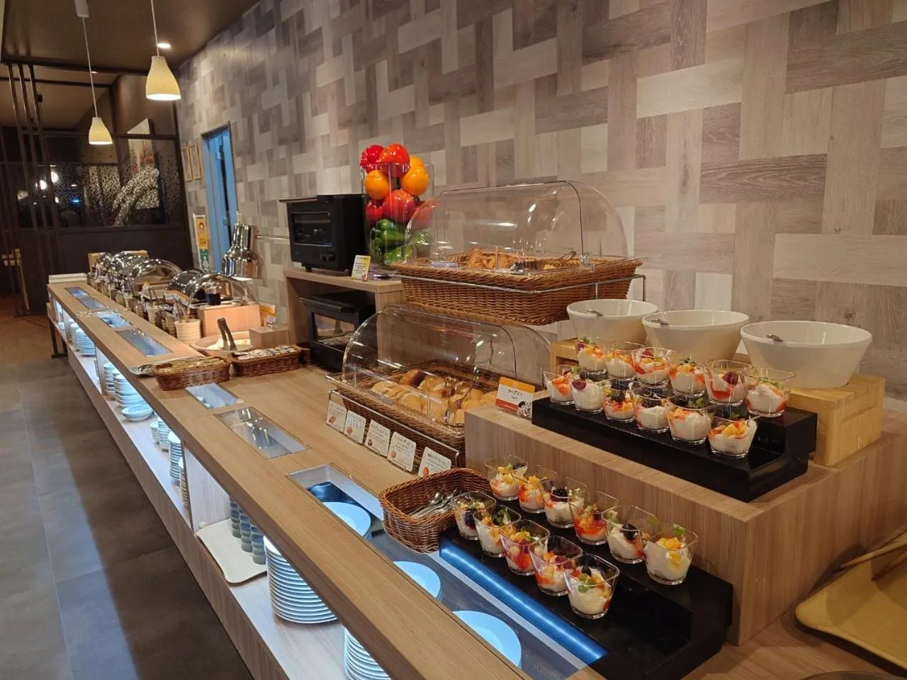 Buffet breakfast in Hotel Route Inn Grand Fukushima Ekimae Higashiguchi