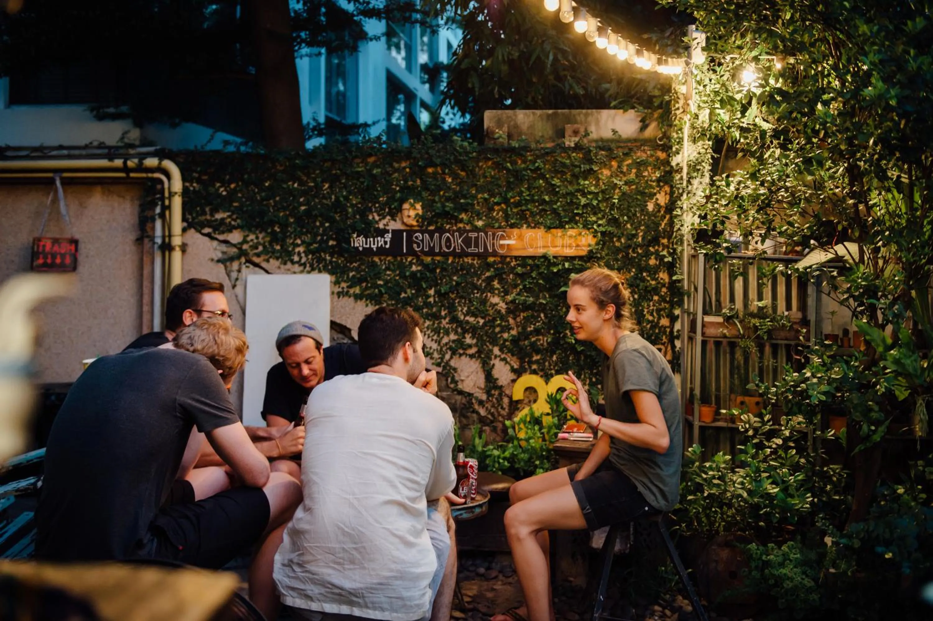 People in The Yard Bangkok Hostel