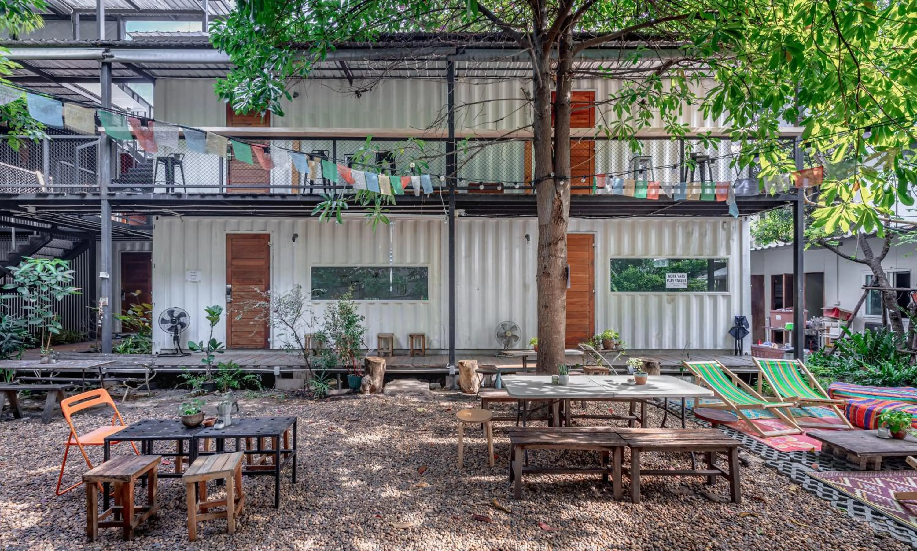 Property building in The Yard Bangkok Hostel