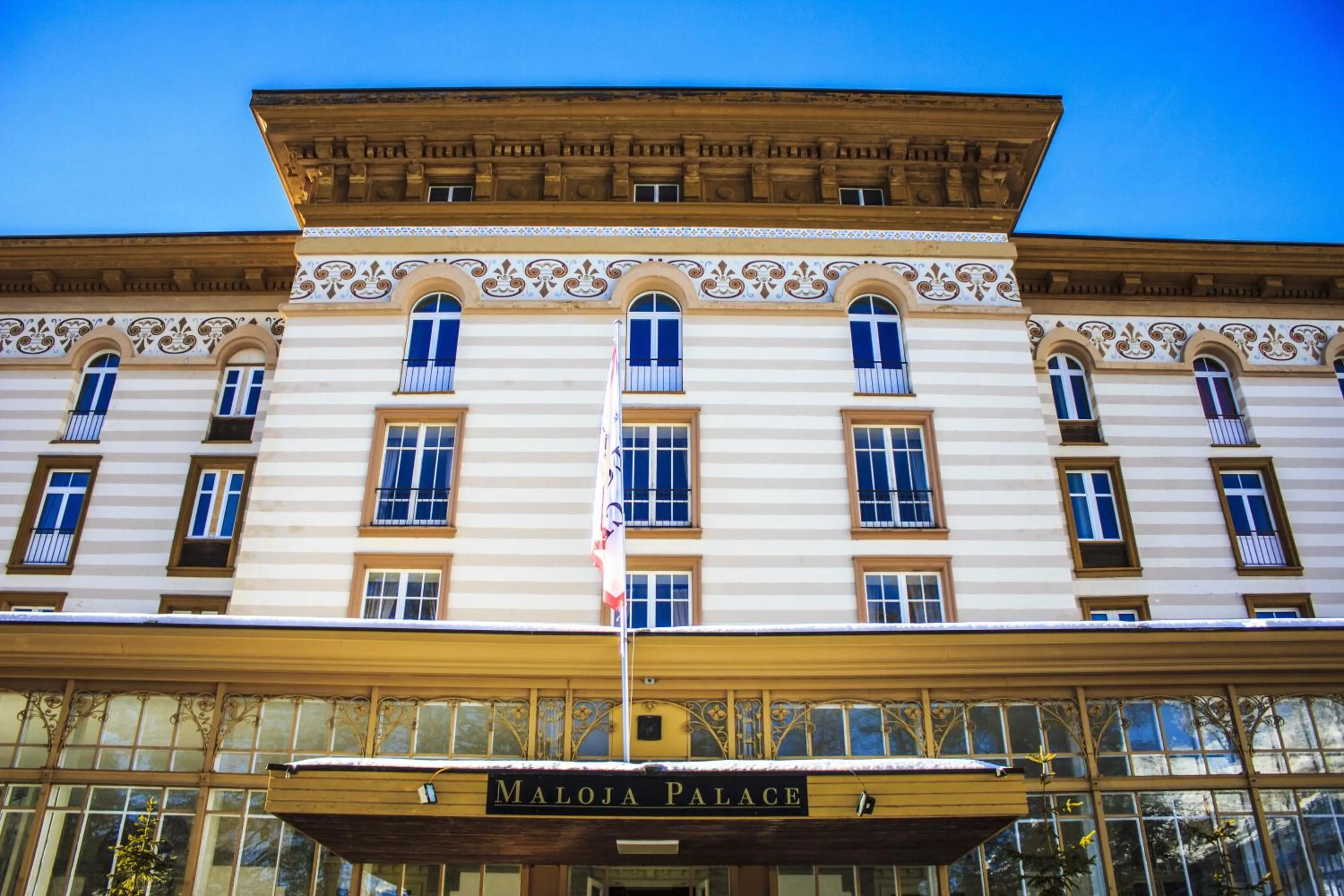 Facade/entrance in Maloja Palace Residence Engadin-St Moritz CO2-Neutral