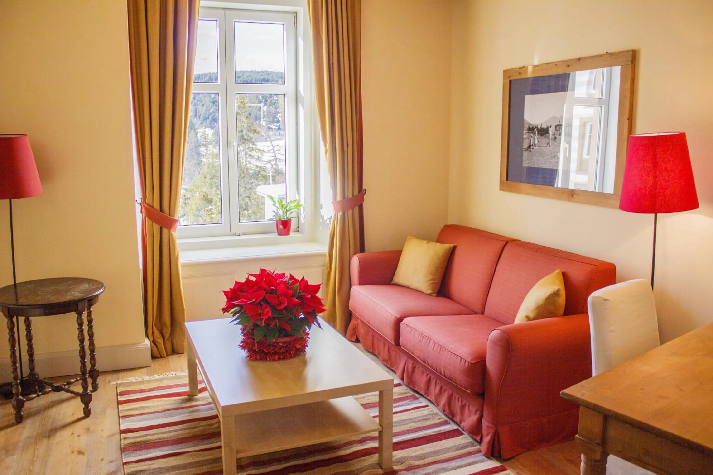 Living room in Maloja Palace Residence Engadin-St Moritz CO2-Neutral