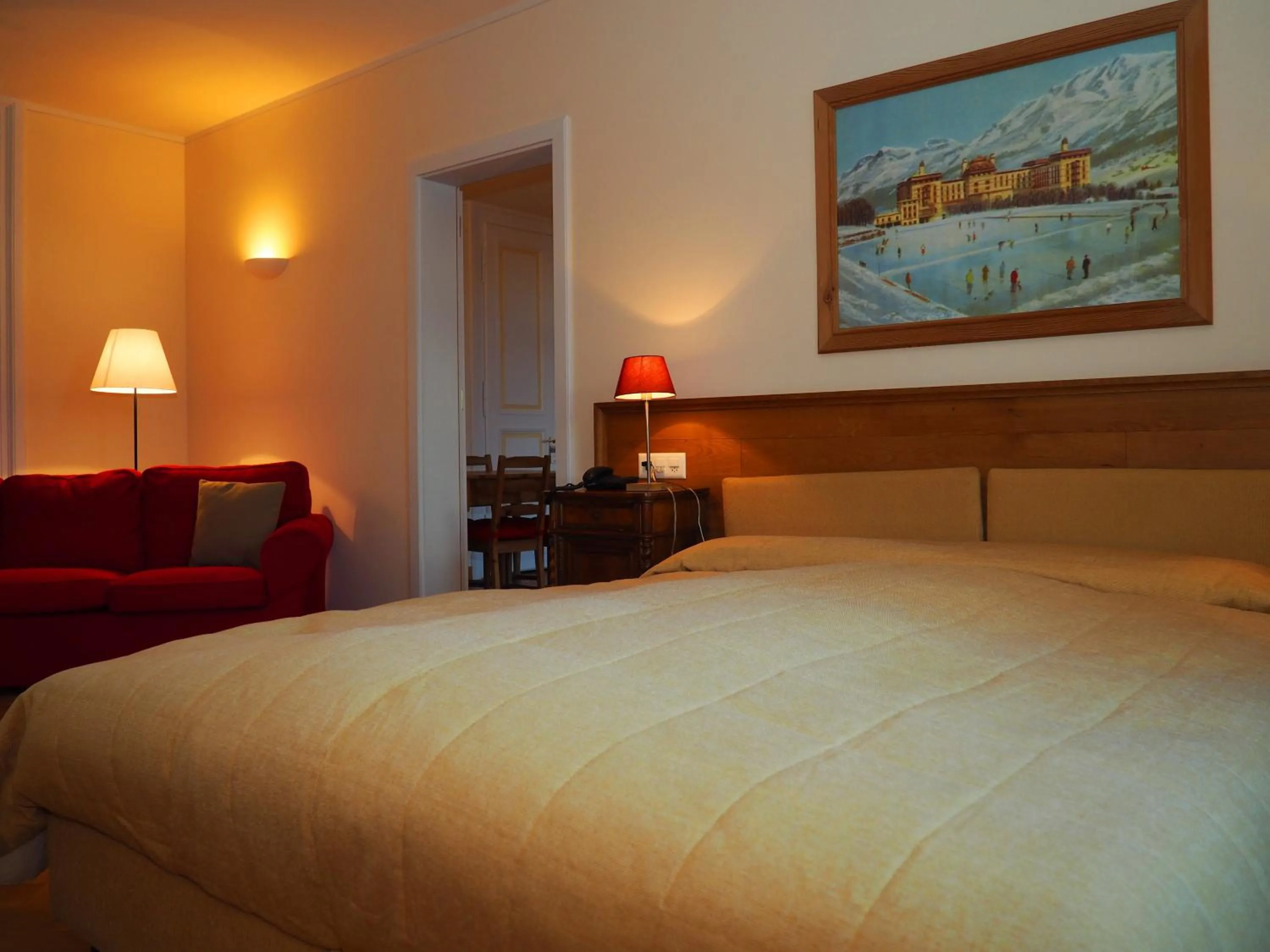 Bedroom, Bed in Maloja Palace Residence Engadin-St Moritz CO2-Neutral