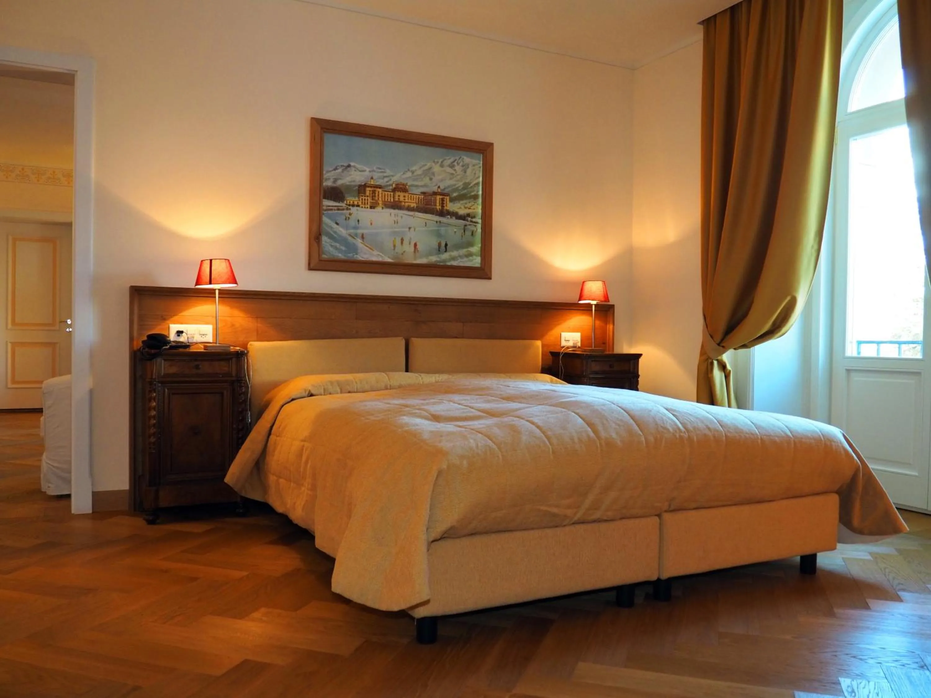 Bedroom, Bed in Maloja Palace Residence Engadin-St Moritz CO2-Neutral