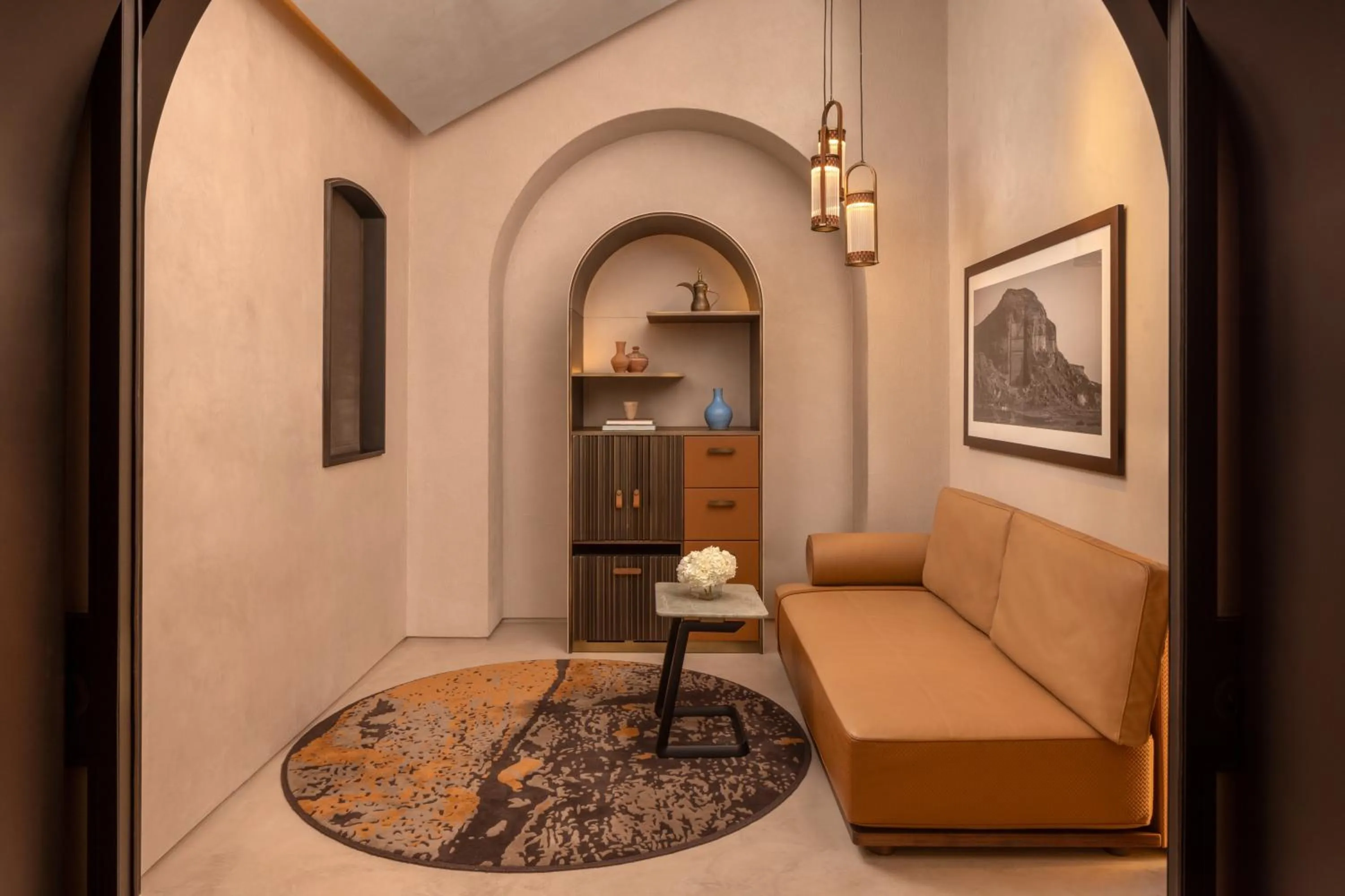 Living room in The Chedi Hegra, AlUla