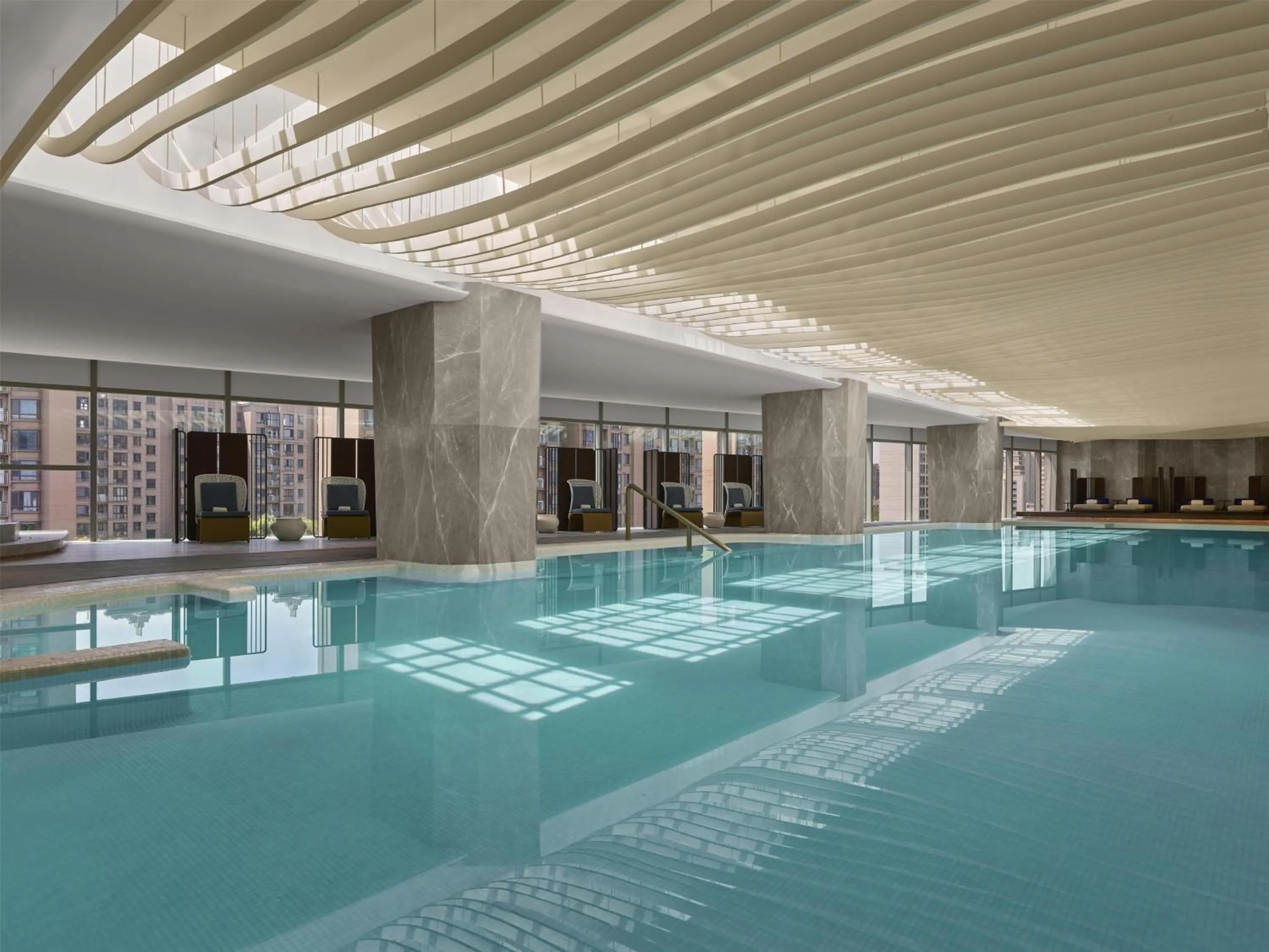 Pool view in Hilton Shanghai Greater Hongqiao