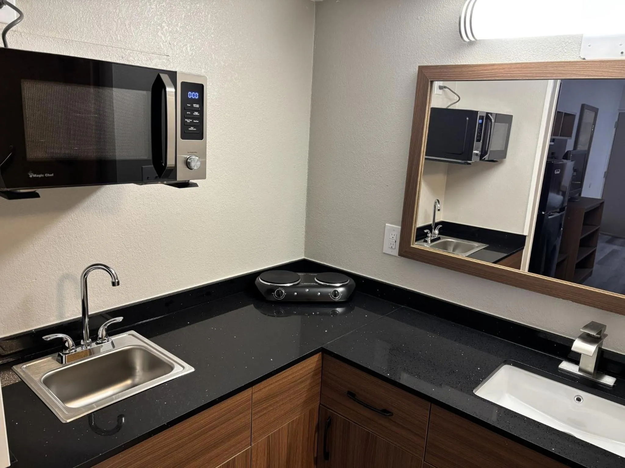 Kitchen or kitchenette in HomeTowne Studios by Red Roof Hagerstown - Williamsport, MD