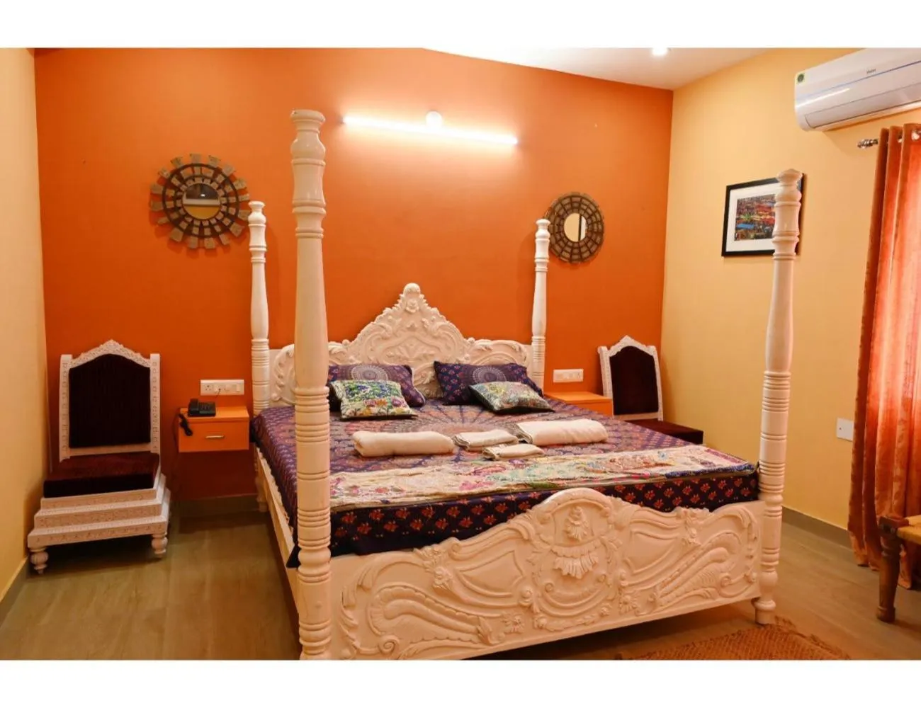 Bed in Hotel Mewarts, Udaipur