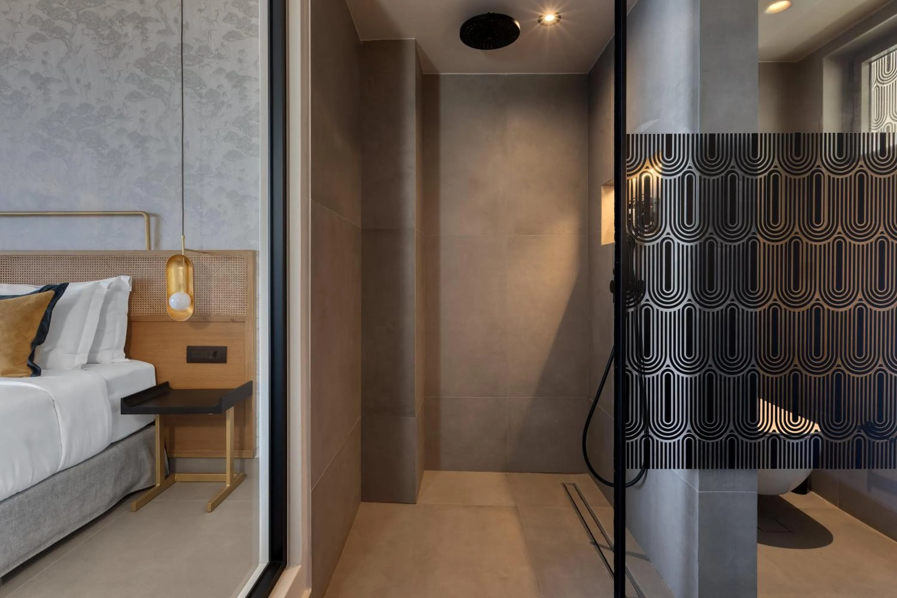 Shower, Bed in Castello Boutique Suites by the sea - Adults Only