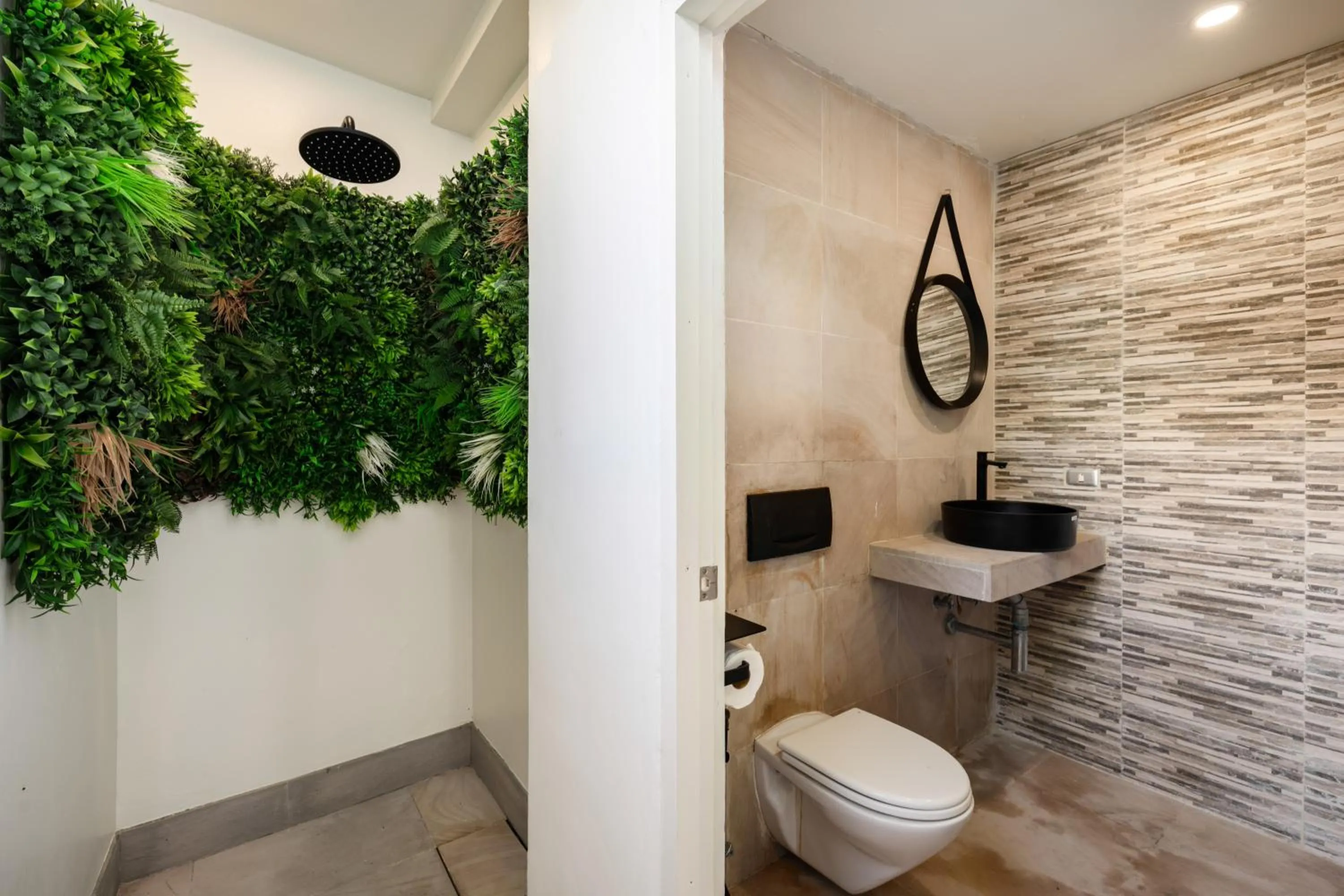 Shower in Villa Kohia, stunning sea views, breakfast, serviced daily, private dining service on request, North Chaweng