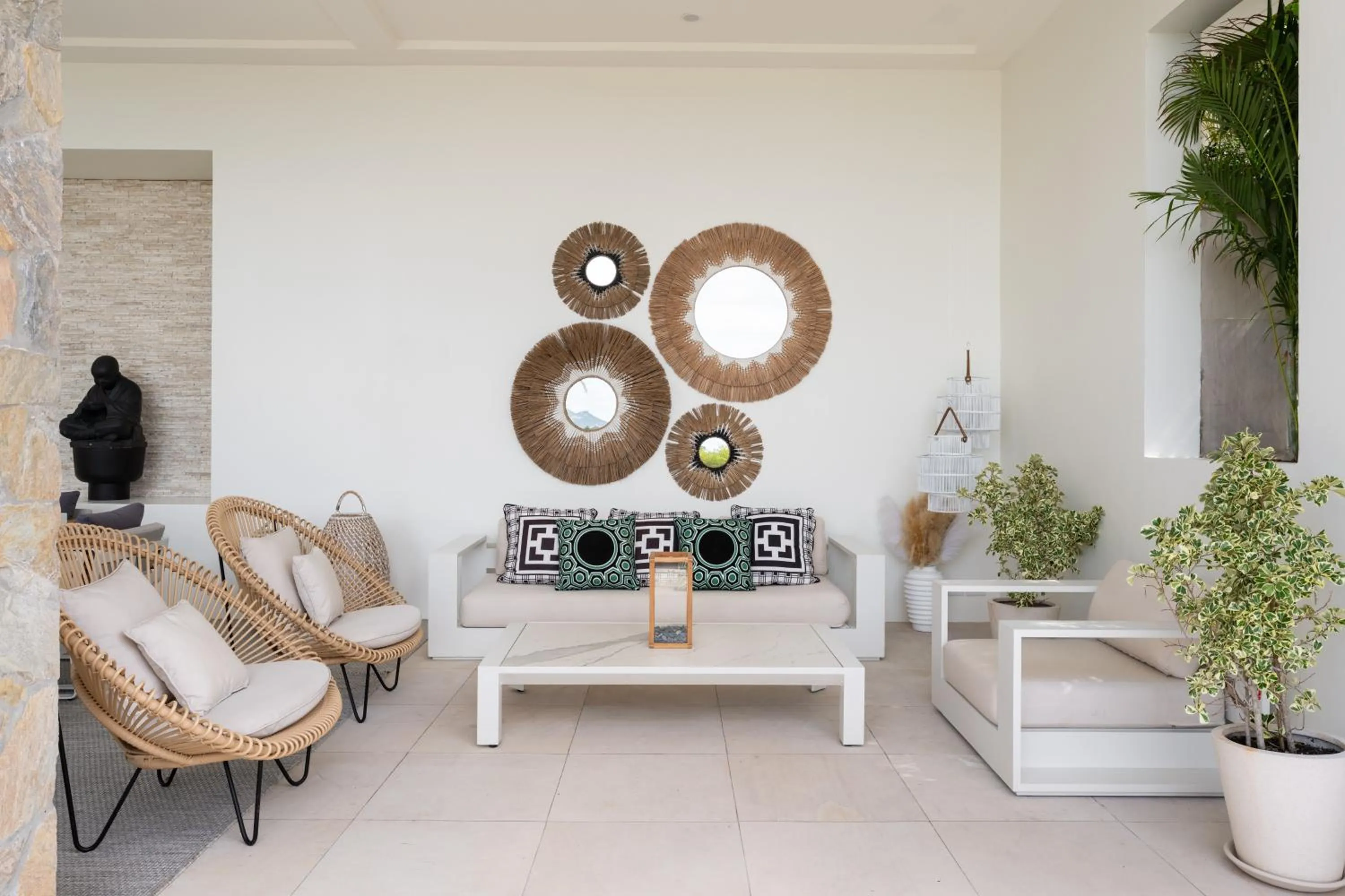 Seating area in Villa Kohia, stunning sea views, breakfast, serviced daily, private dining service on request, North Chaweng