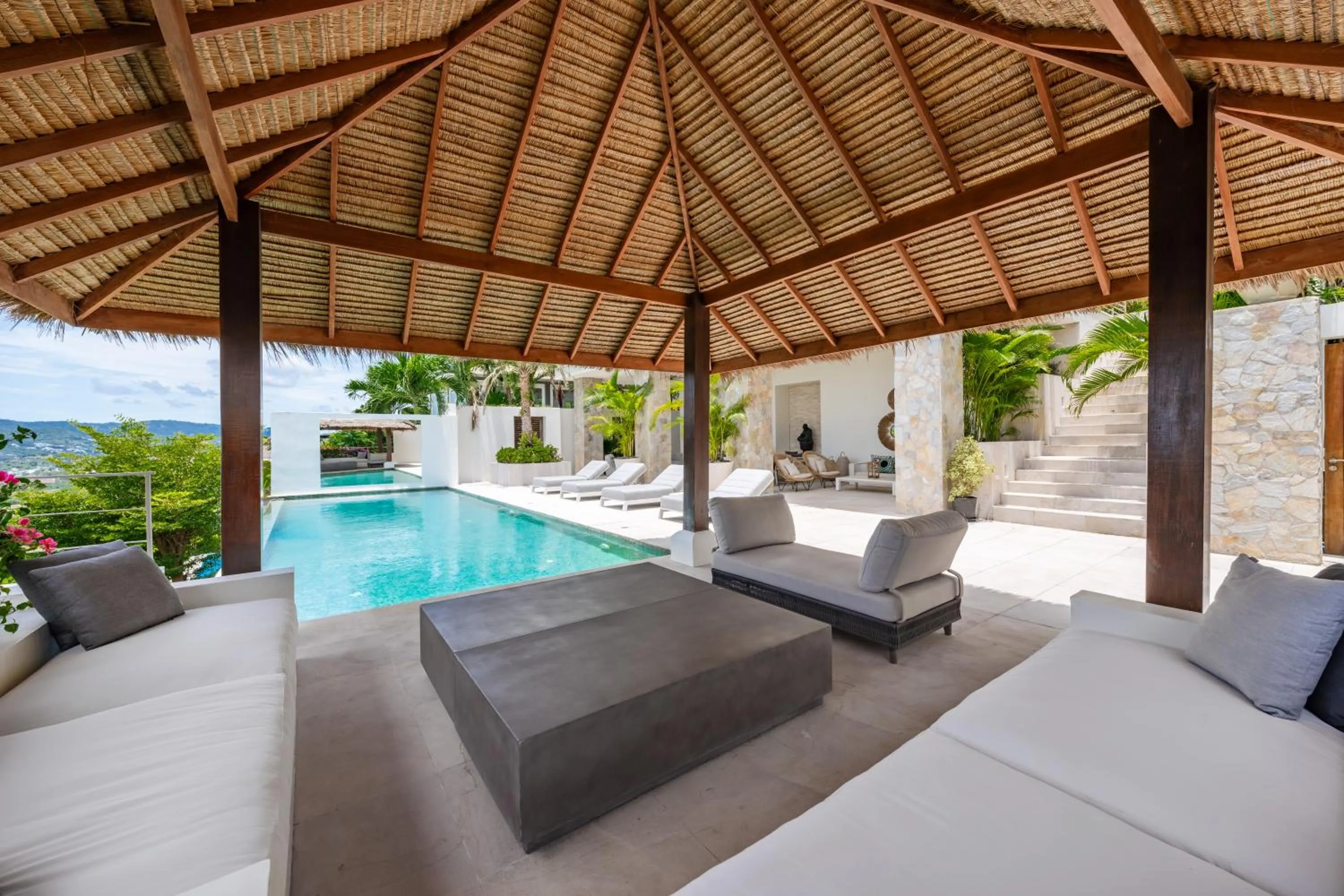 Day in Villa Kohia, stunning sea views, breakfast, serviced daily, private dining service on request, North Chaweng