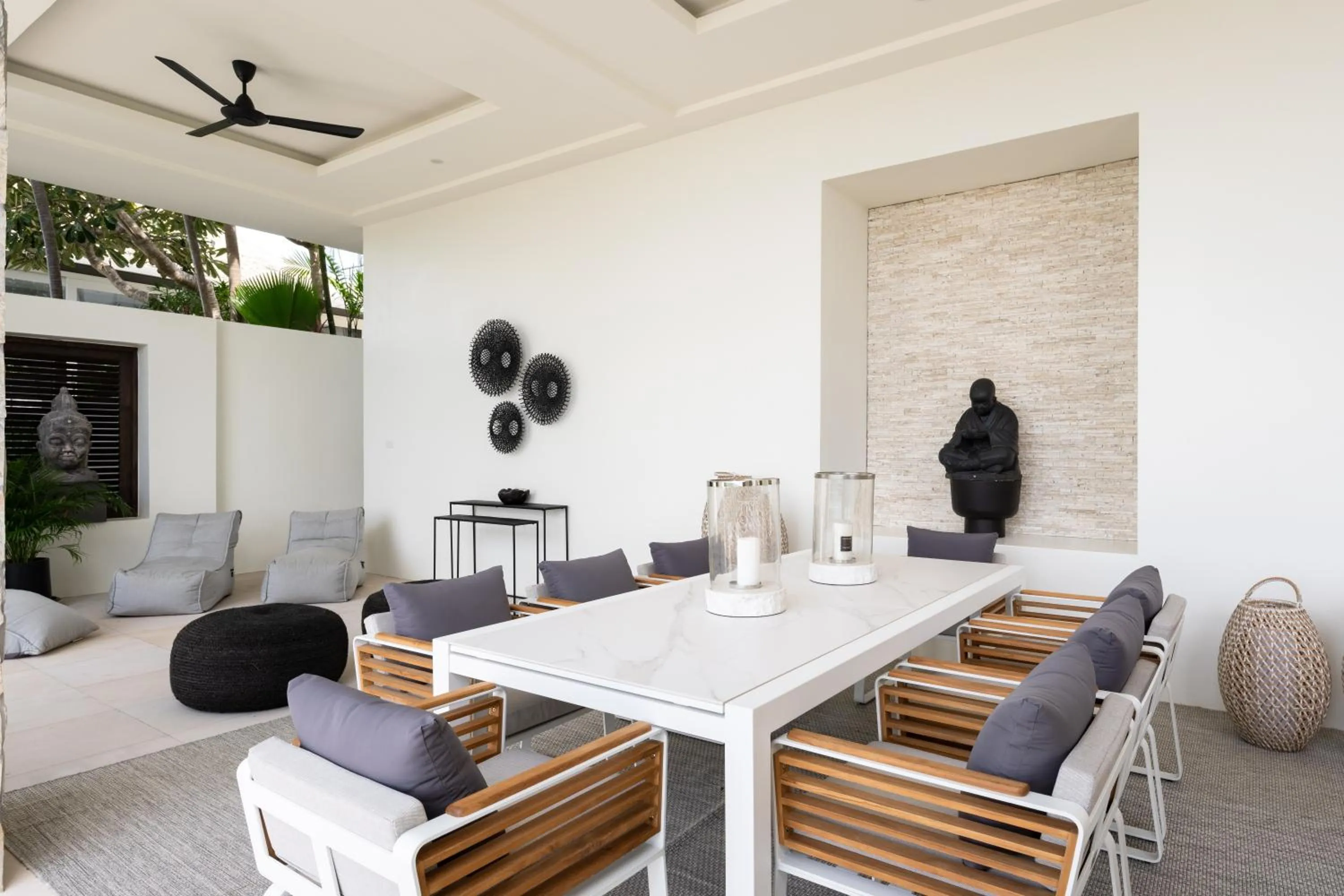 Seating area in Villa Kohia, stunning sea views, breakfast, serviced daily, private dining service on request, North Chaweng