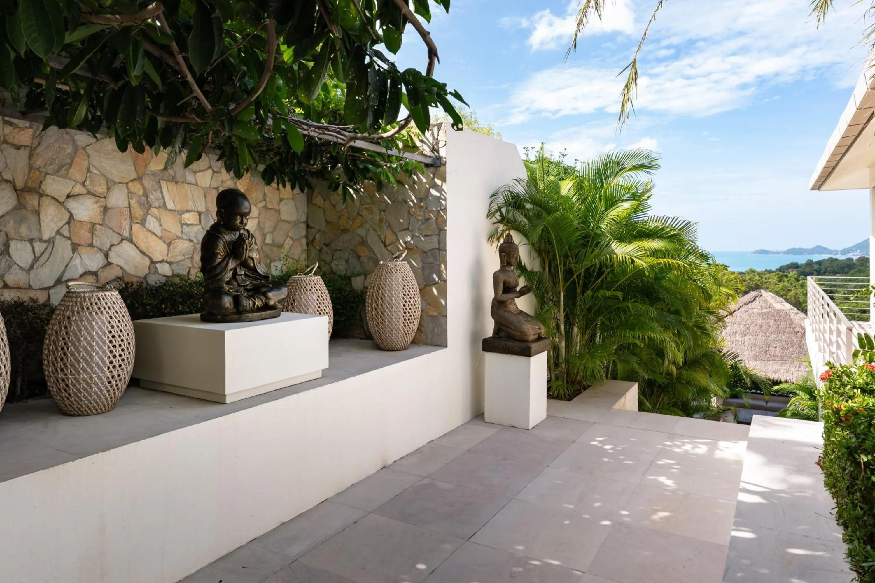 Patio in Villa Kohia, stunning sea views, breakfast, serviced daily, private dining service on request, North Chaweng