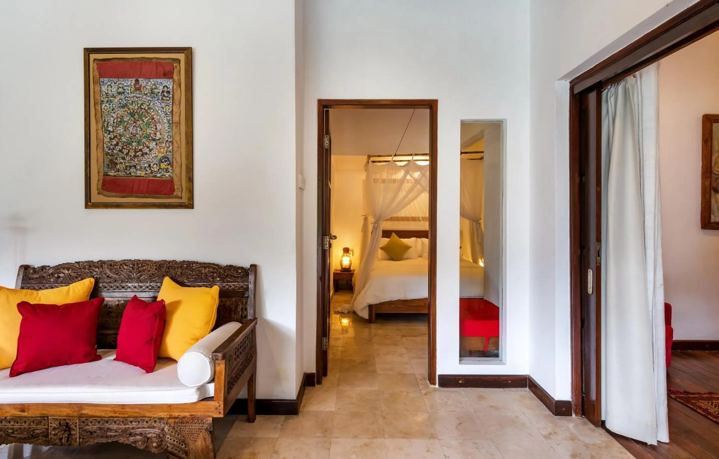 Living room, Bed in Villa Eight