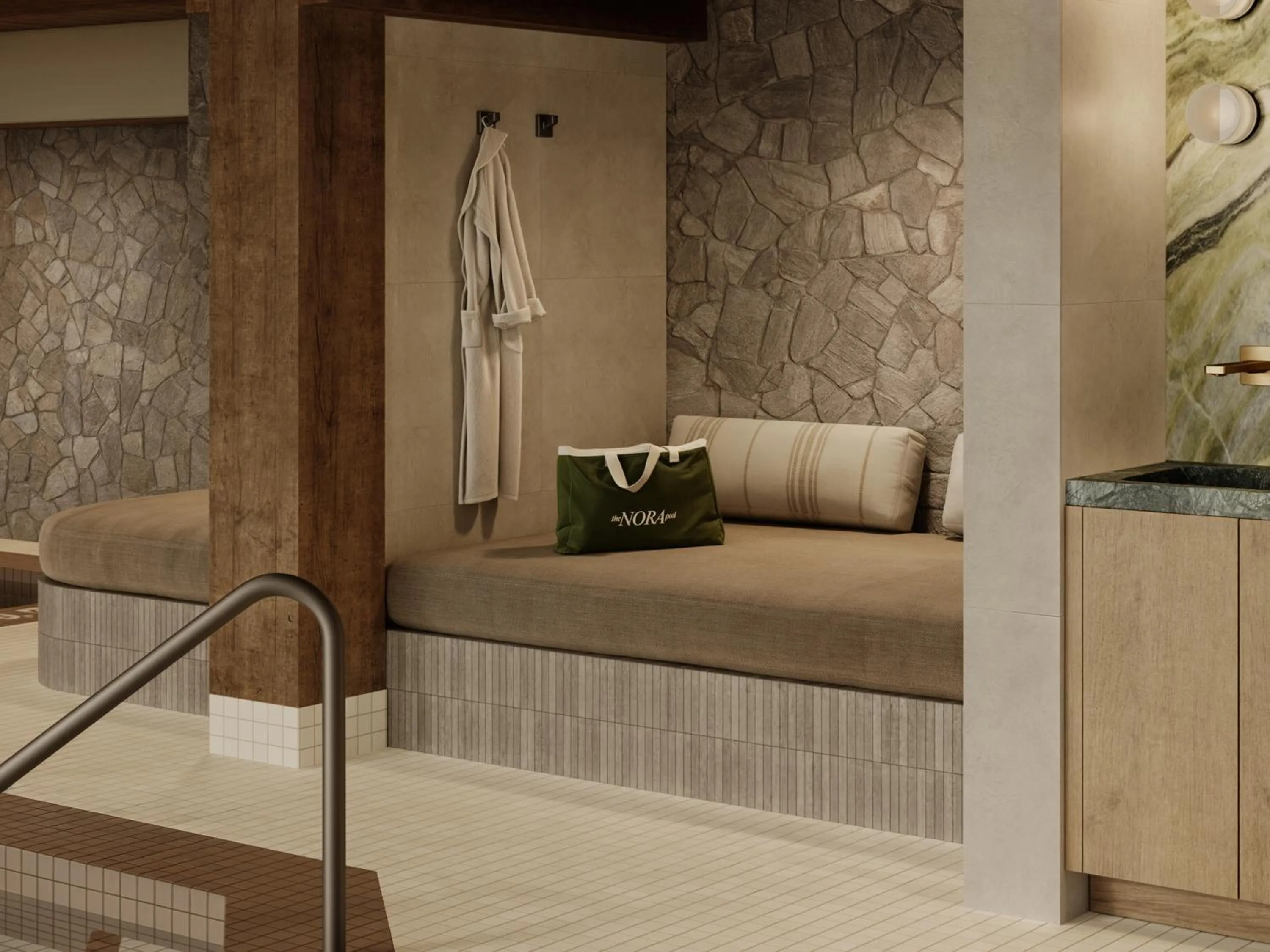 Swimming pool, Bed in The Kenrick Hotel