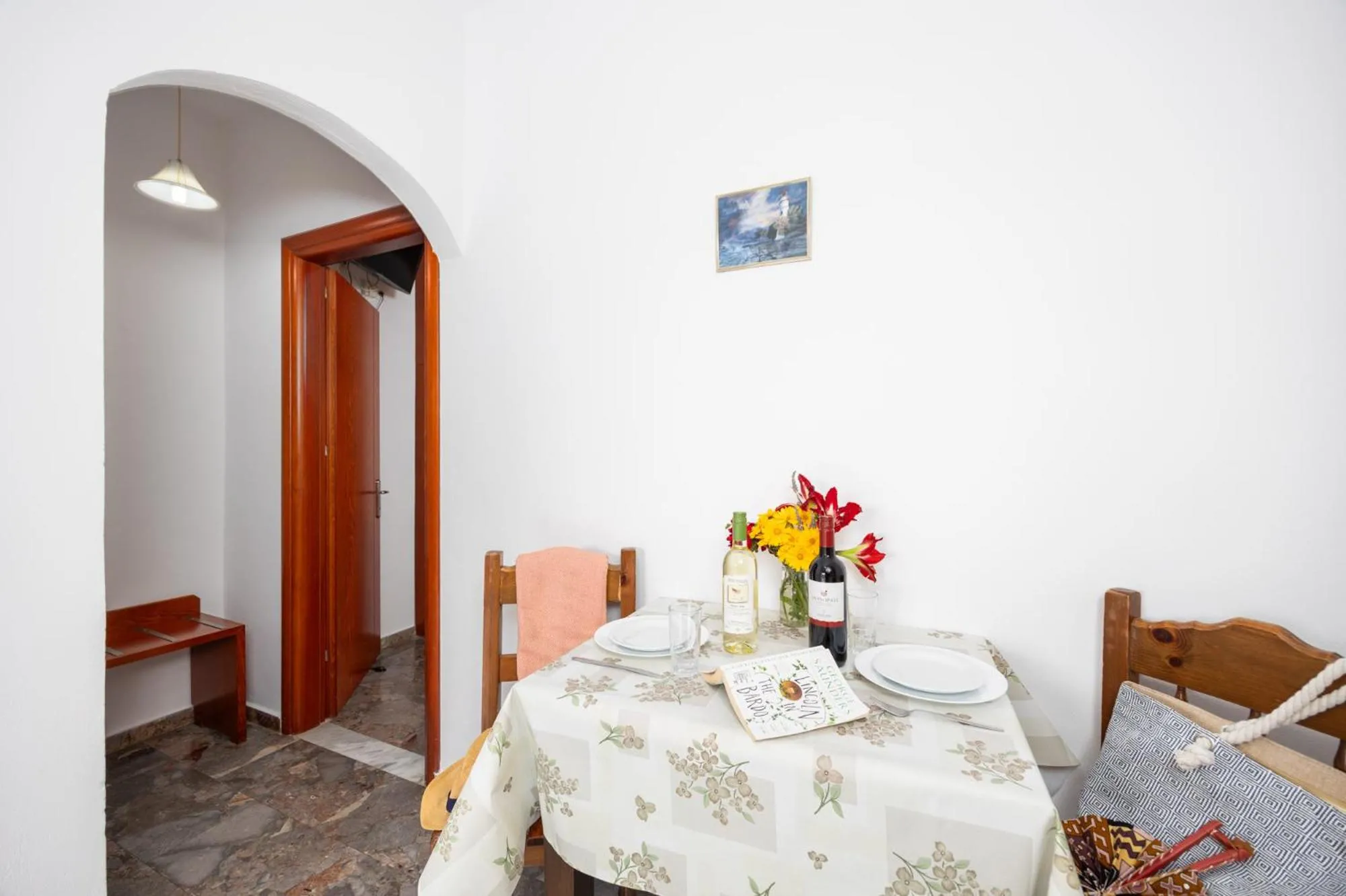 Dining area, Bed in Kosmas Apartments
