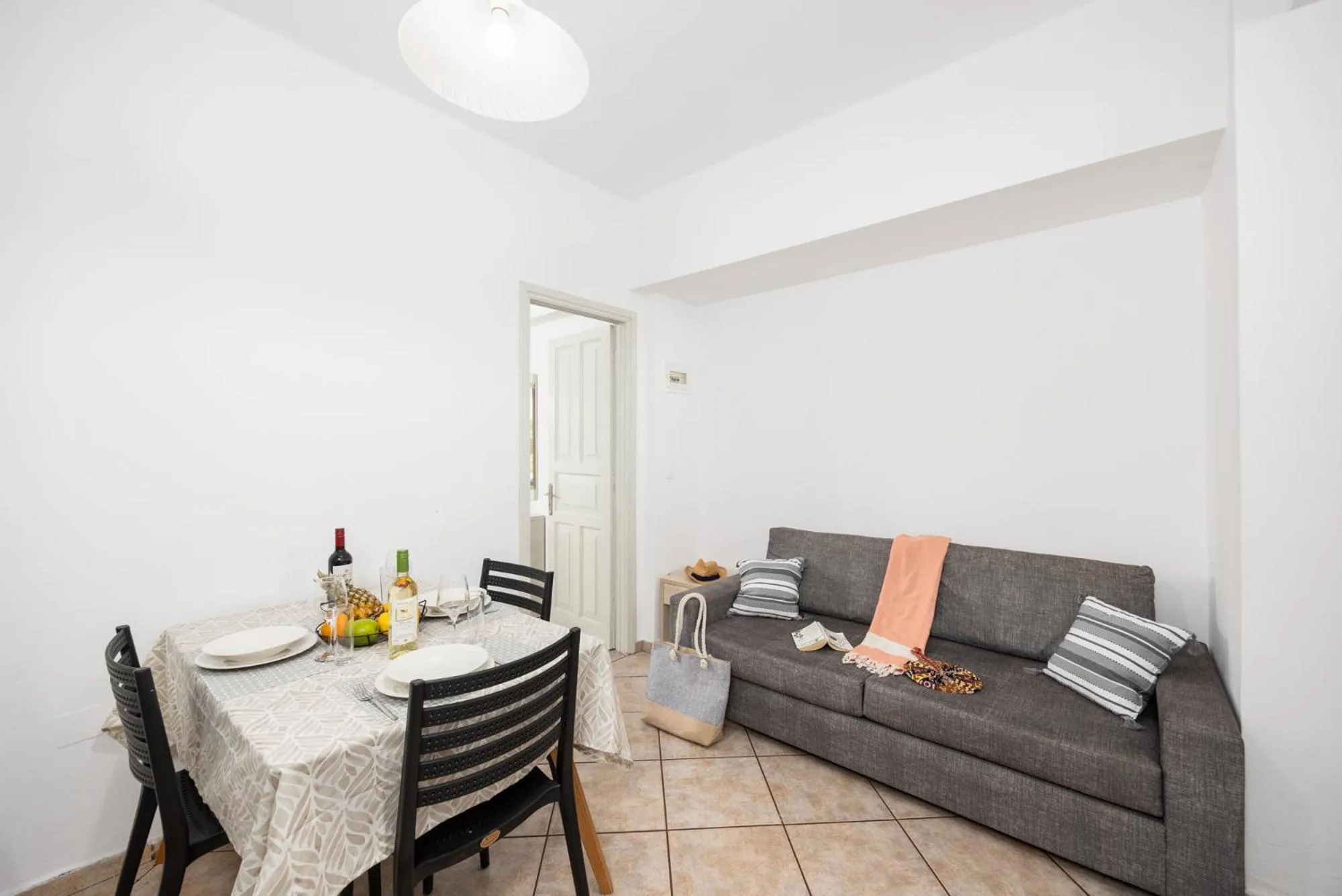 Seating area in Kosmas Apartments